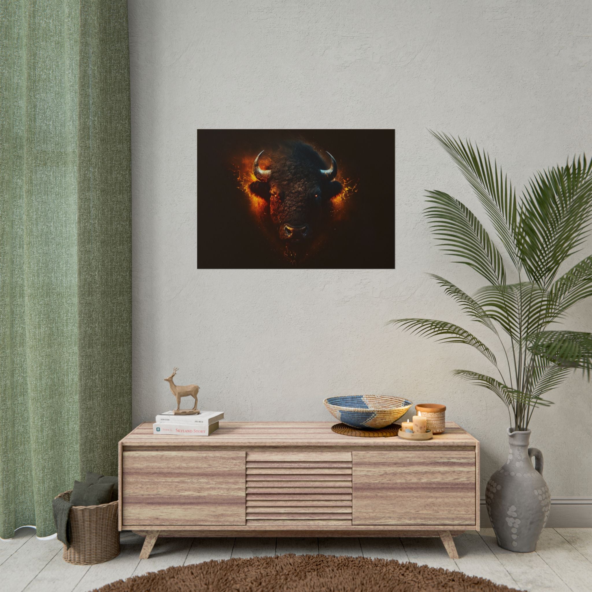 bison-art-poster-wall-decor-buffalo-gift-wildlife-home-decoration-western-bison-wall-art-nature-lover-gift-farm-house-wall-de