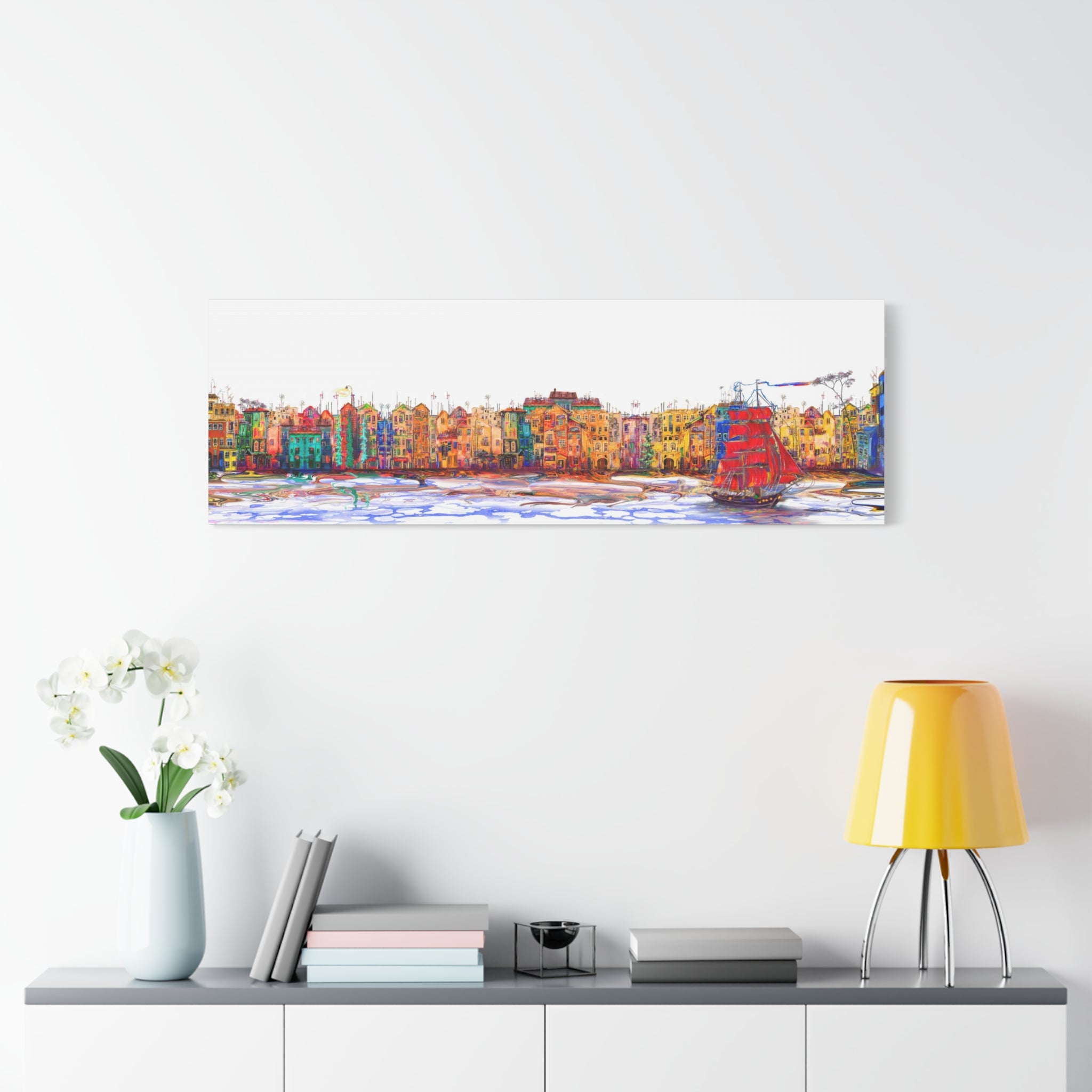 canvas-print-cityscape-amsterdam-oil-painting-sail-ship-wall-art-living-room-decor-stretched-matte-canvas-1-25-quot-home-offi