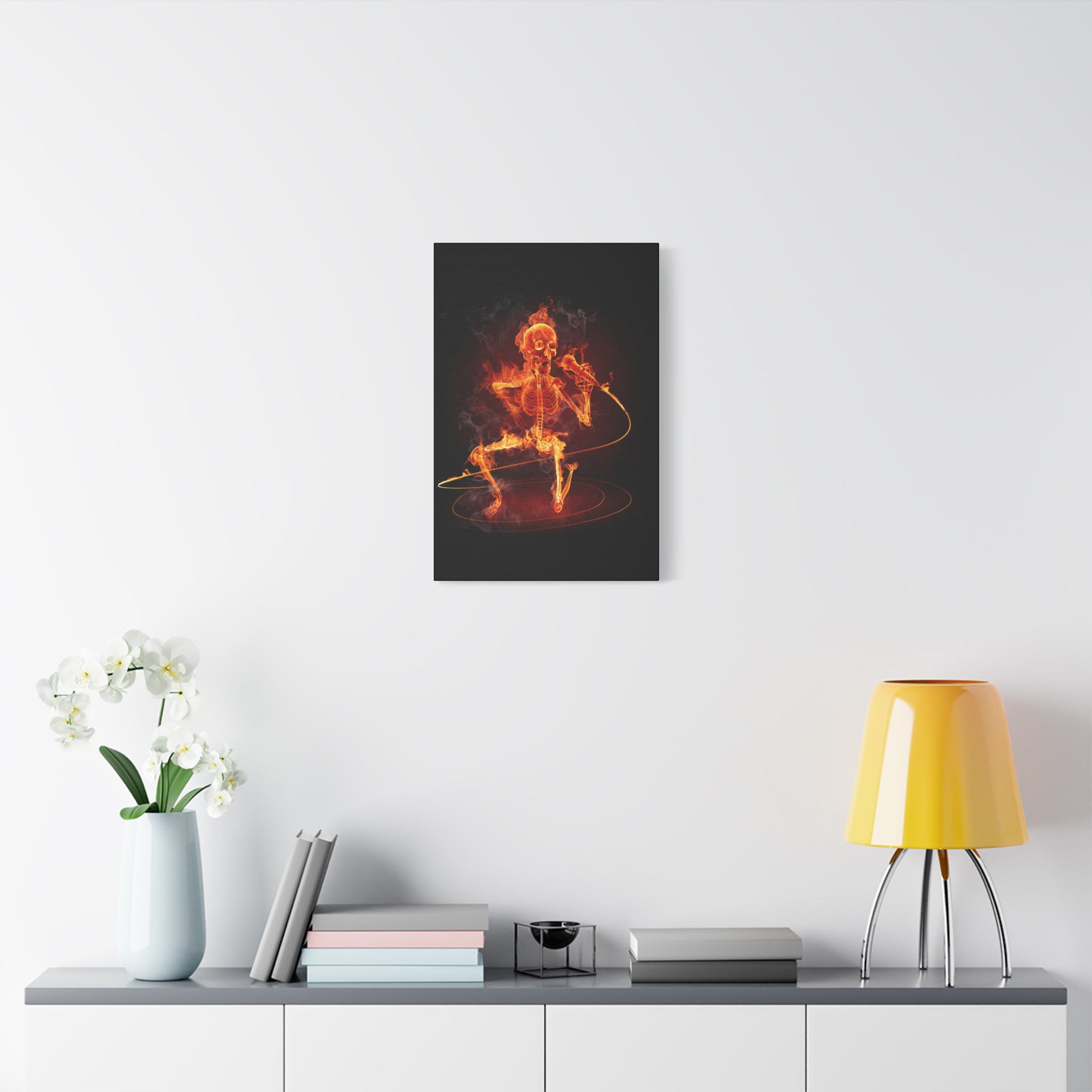 canvas-print-music-microphone-bones-fire-skull-home-decor-living-room-decor-rockn-roll-decor