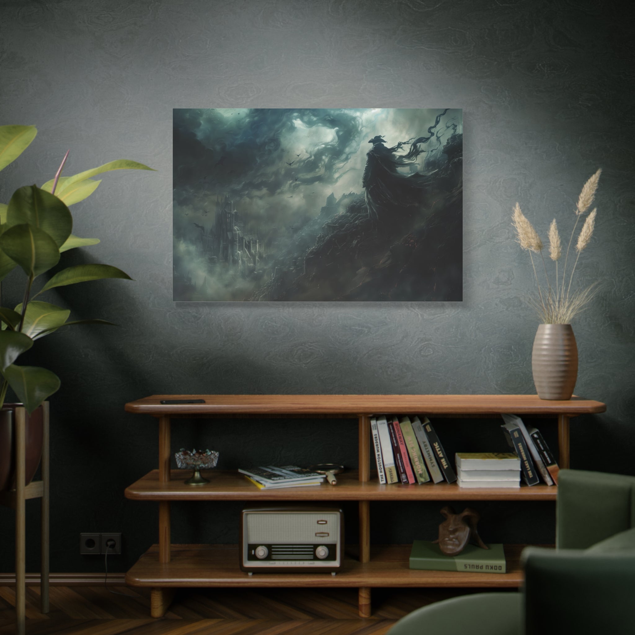Bloodborne The Hunter Scenery Canvas Wall Art, Crow Cloak Bird Sword - Home Decor, Game Wall Print