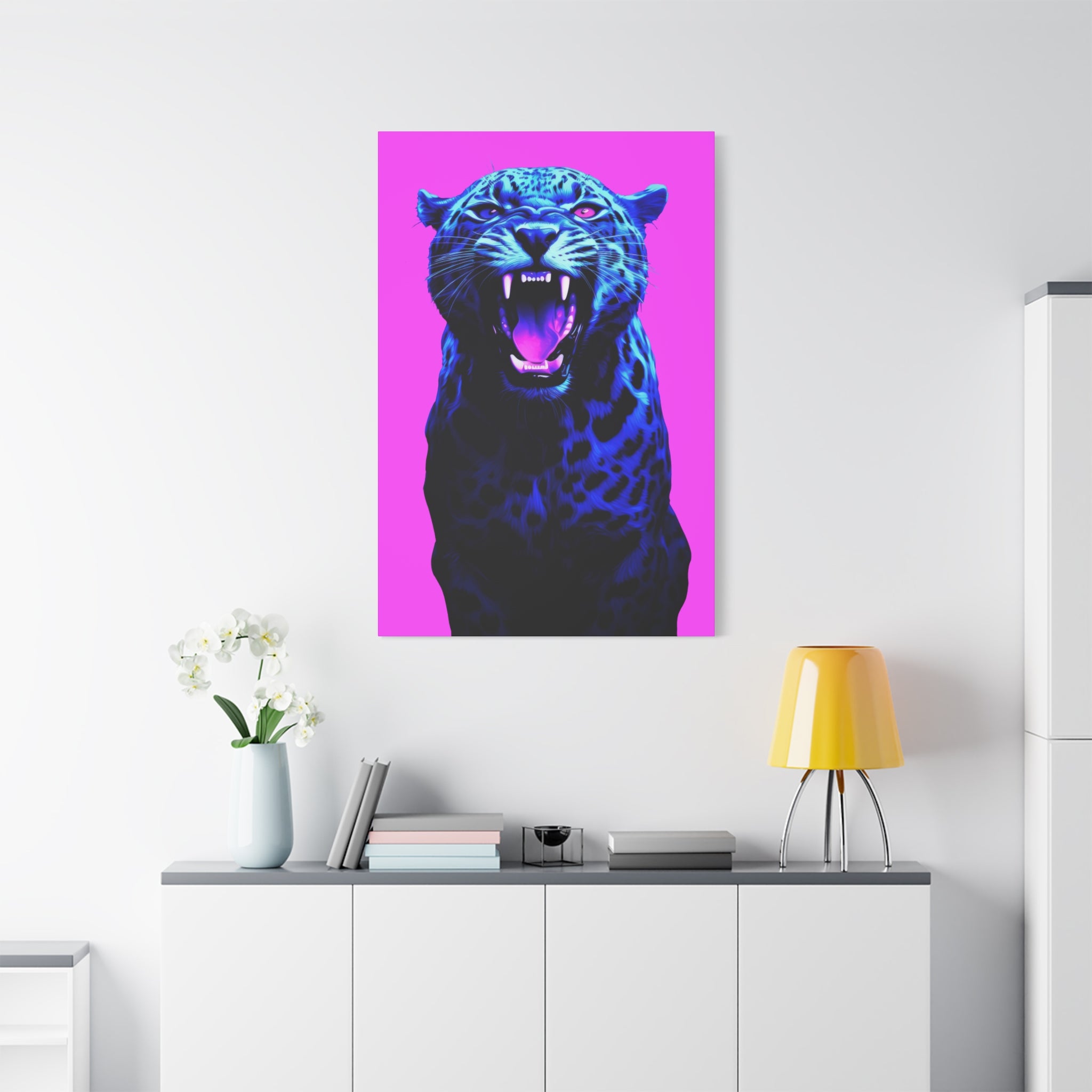 canvas-print-neon-leopard-wall-art-vaporwave-home-decor-stretched-matte-canvas-living-room-decor