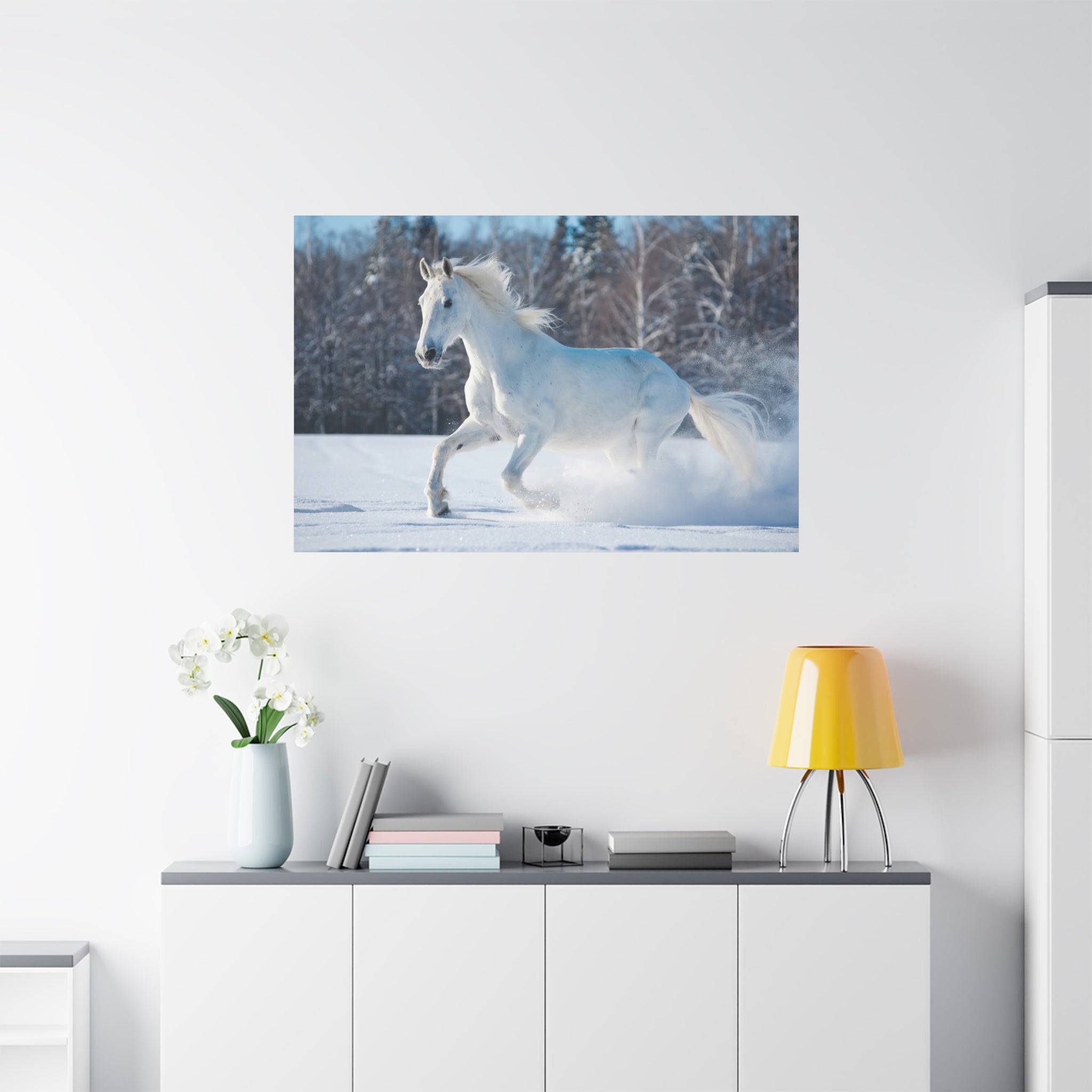 canvas-print-white-horse-winter-wall-art-home-decor-nature-decor-matte-stretched-canvas-alternative-horse-wall-decor-wildlife