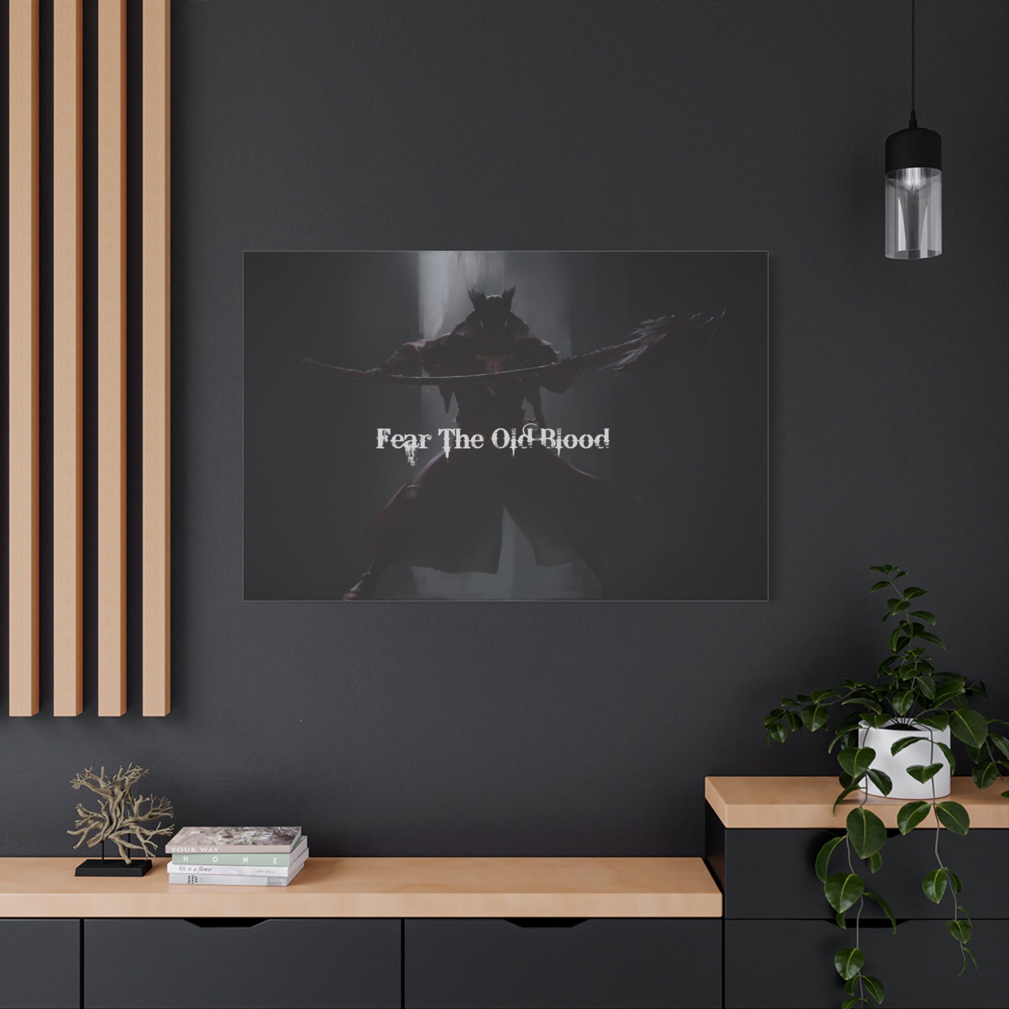 Bloodborne The Hunter Old Blood Matte Canvas Wall Art — Stretched Home Decor, Game Wall Print