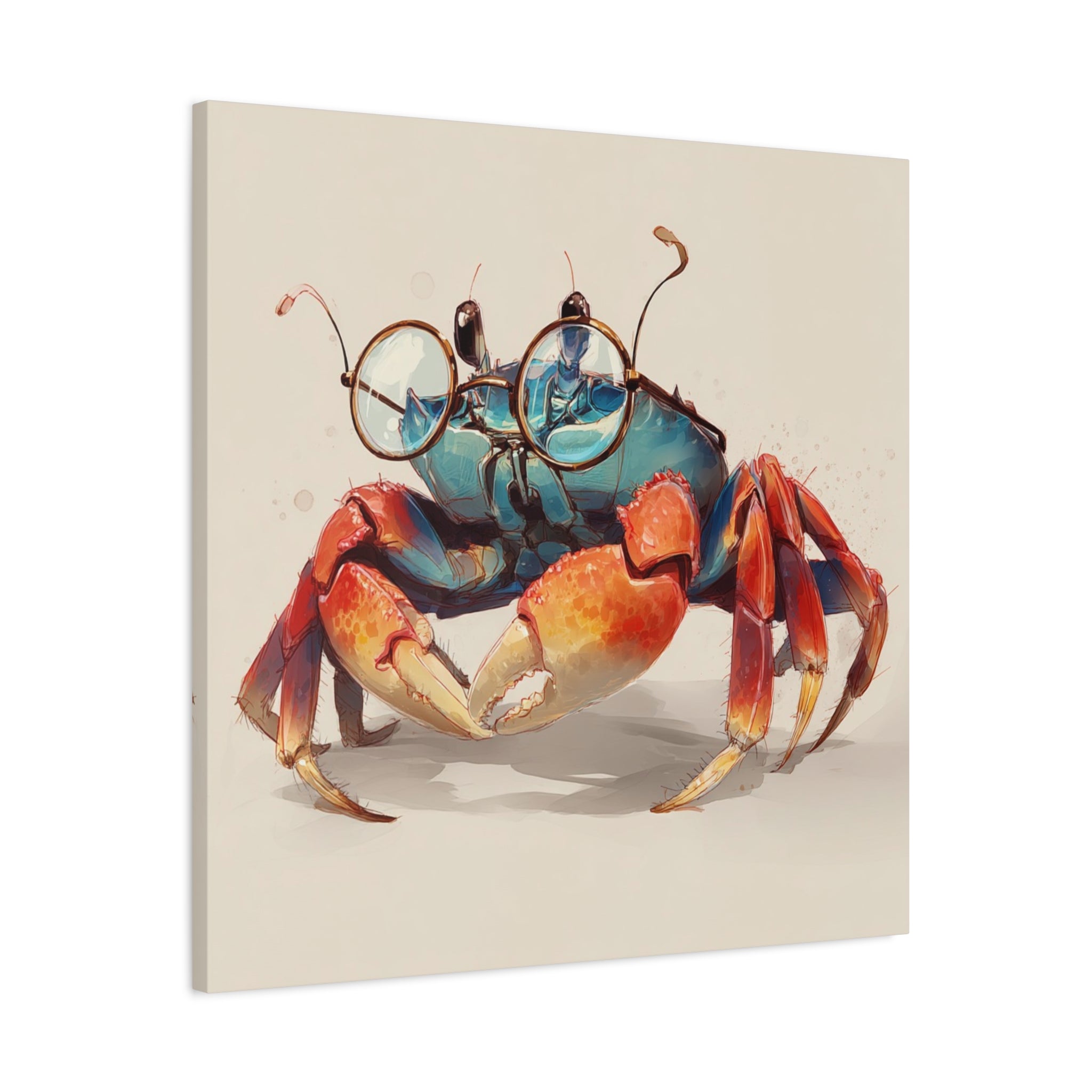 whimsical-geek-crab-art-canvas-quirky-home-decor-for-beach-lovers-canvas-wall-art
