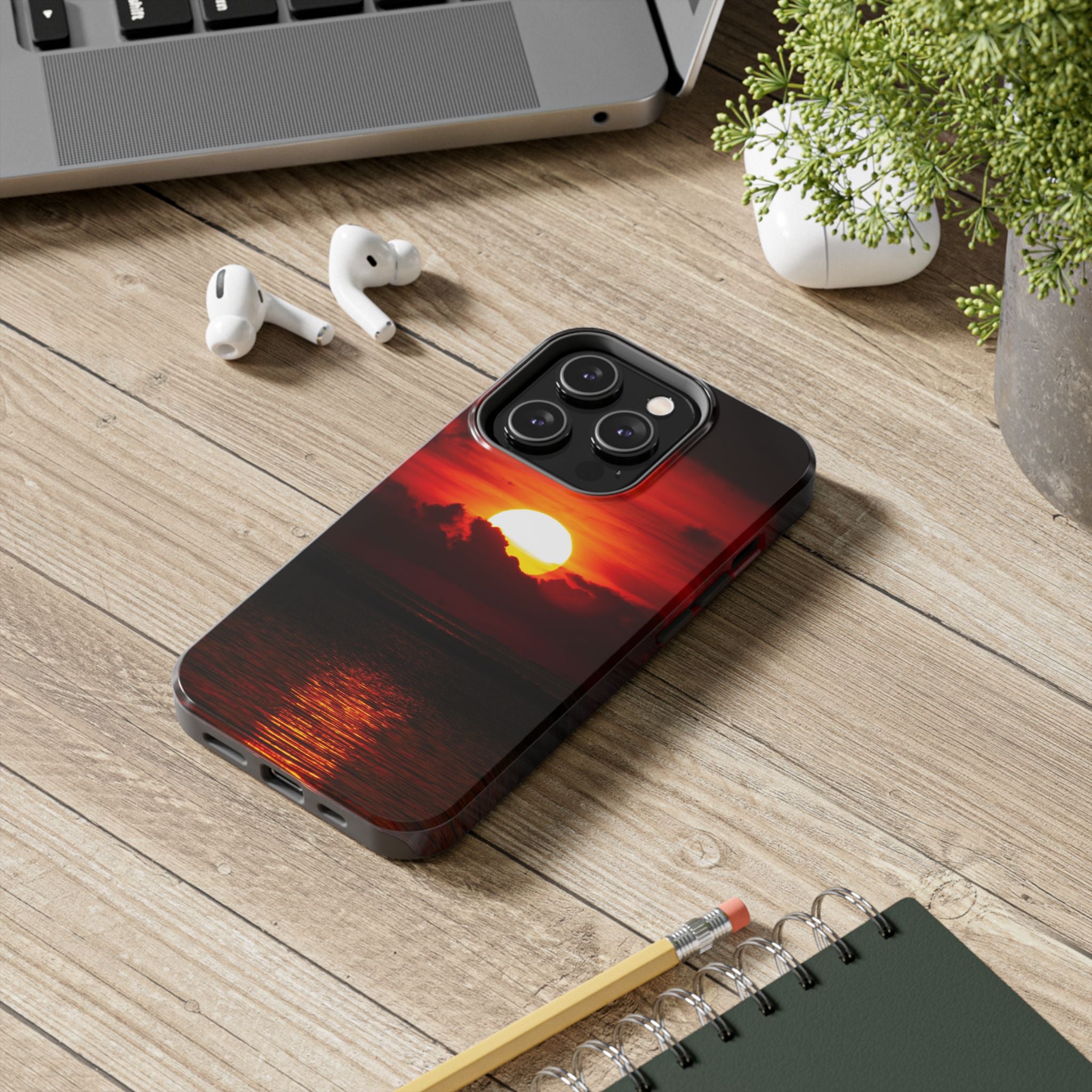 iphone-tough-case-red-sunset-protective-phone-cover-durable-smartphone-case-hard-shell-phone-case-sunset-lover-gift-red-phone