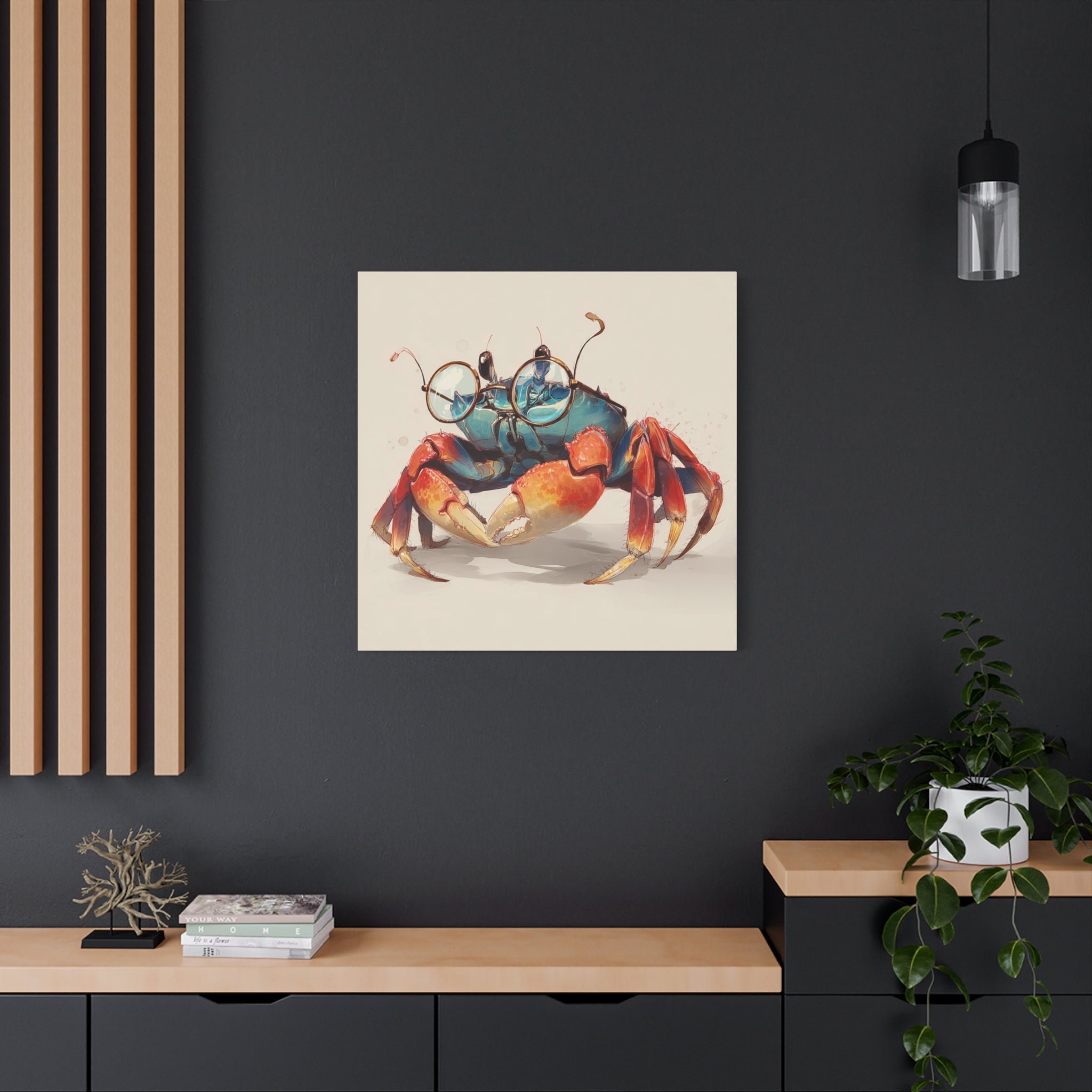 whimsical-geek-crab-art-canvas-quirky-home-decor-for-beach-lovers-canvas-wall-art