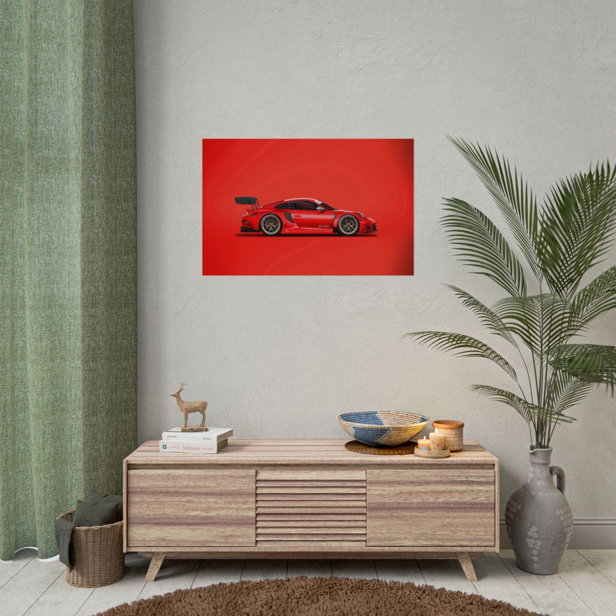 poster-print-wall-art-porsche-911-red-gt3r-red-supercar-poster-porsche-decor-rolled-poster-wall-art-hypercars-wall-decor