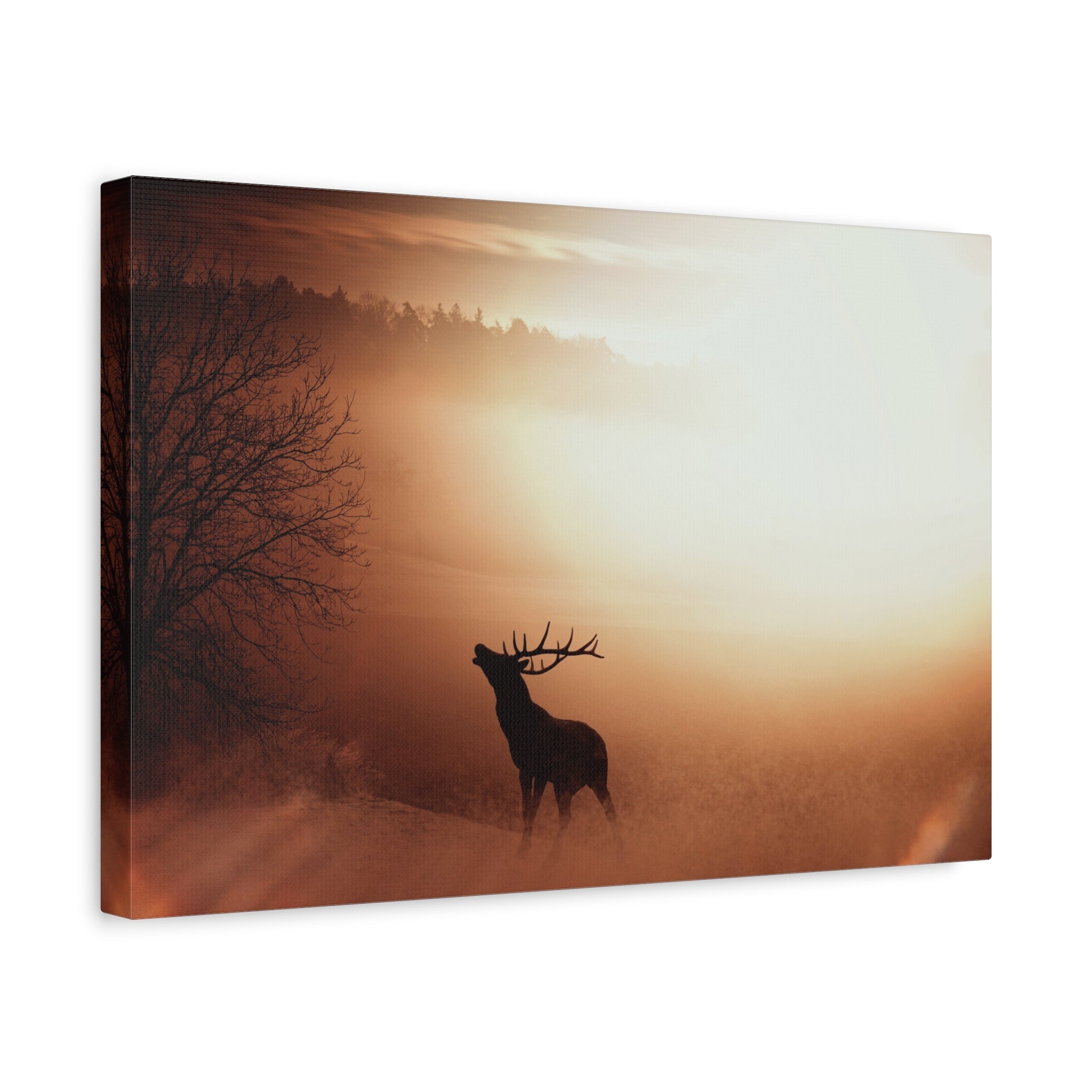 canvas-print-elk-in-forest-nature-home-decor-animal-wall-art-wildlife-decor-matte-stretched-canvas