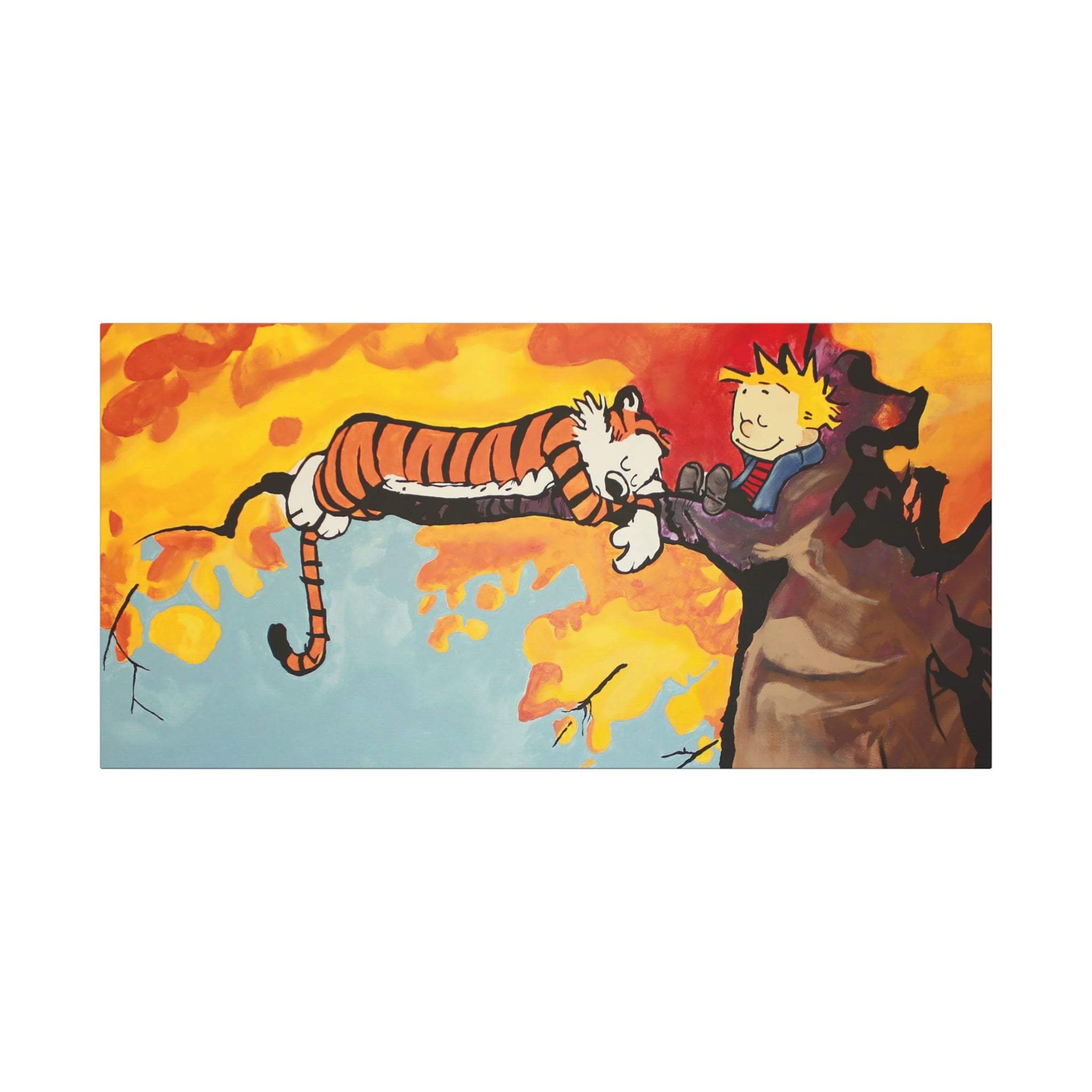 Calvin and Hobbes Canvas Wall Art - Nostalgic Comic Strip Poster for Nursery & Kids Room Decor - Friendship Theme Gift Idea
