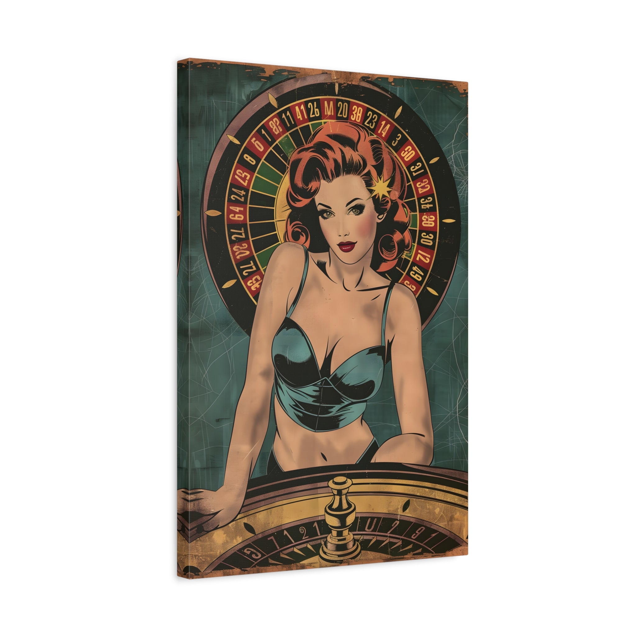 vintage-pin-up-girl-canvas-print-roulette-canvas-wall-art-retro-pinup-poster-pin-up-illustration-home-decor-wall-hanging