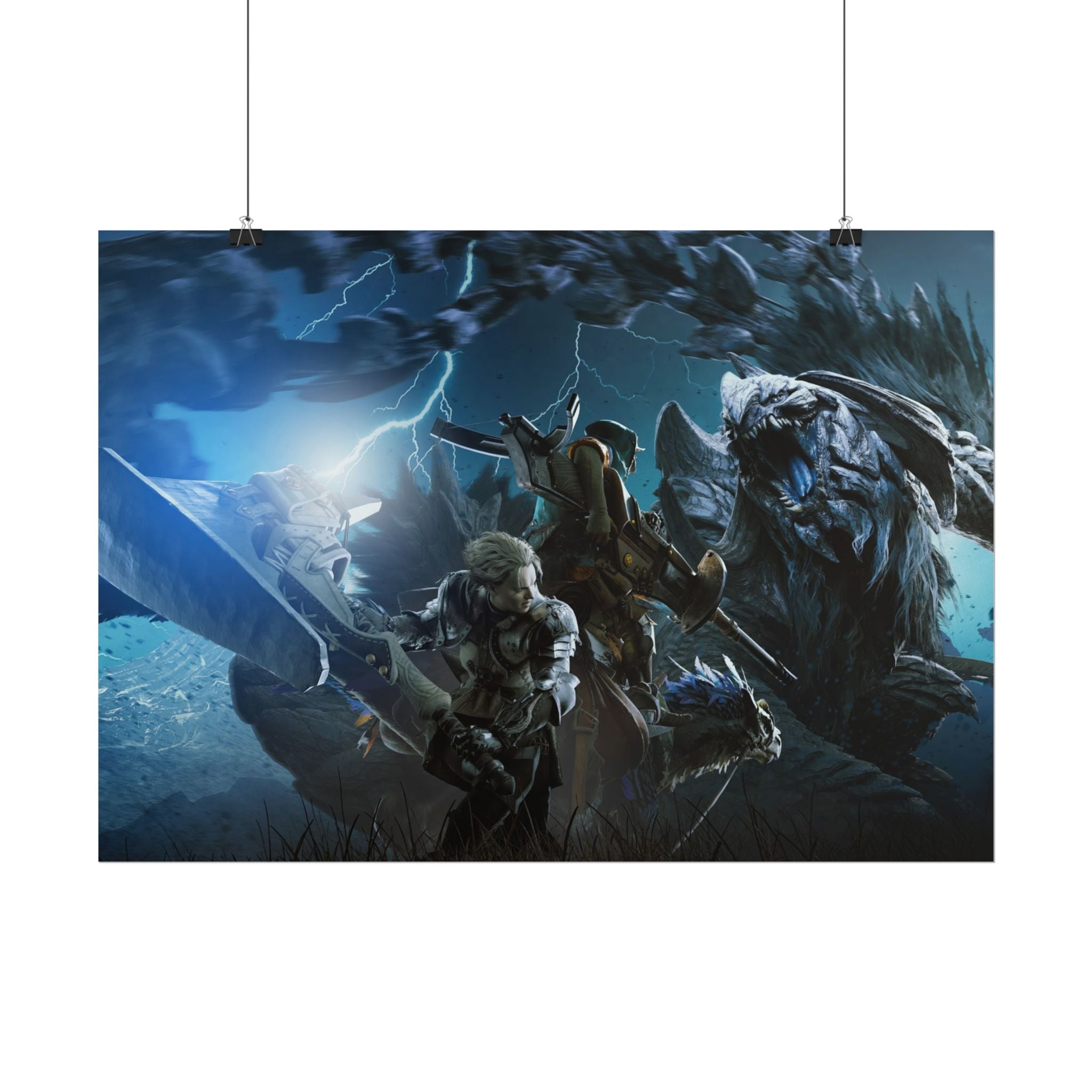 monster-hunter-poster-wall-art-matte-print-home-decor-gaming-poster-art-gamer-gift-video-game-art-hunter-fan