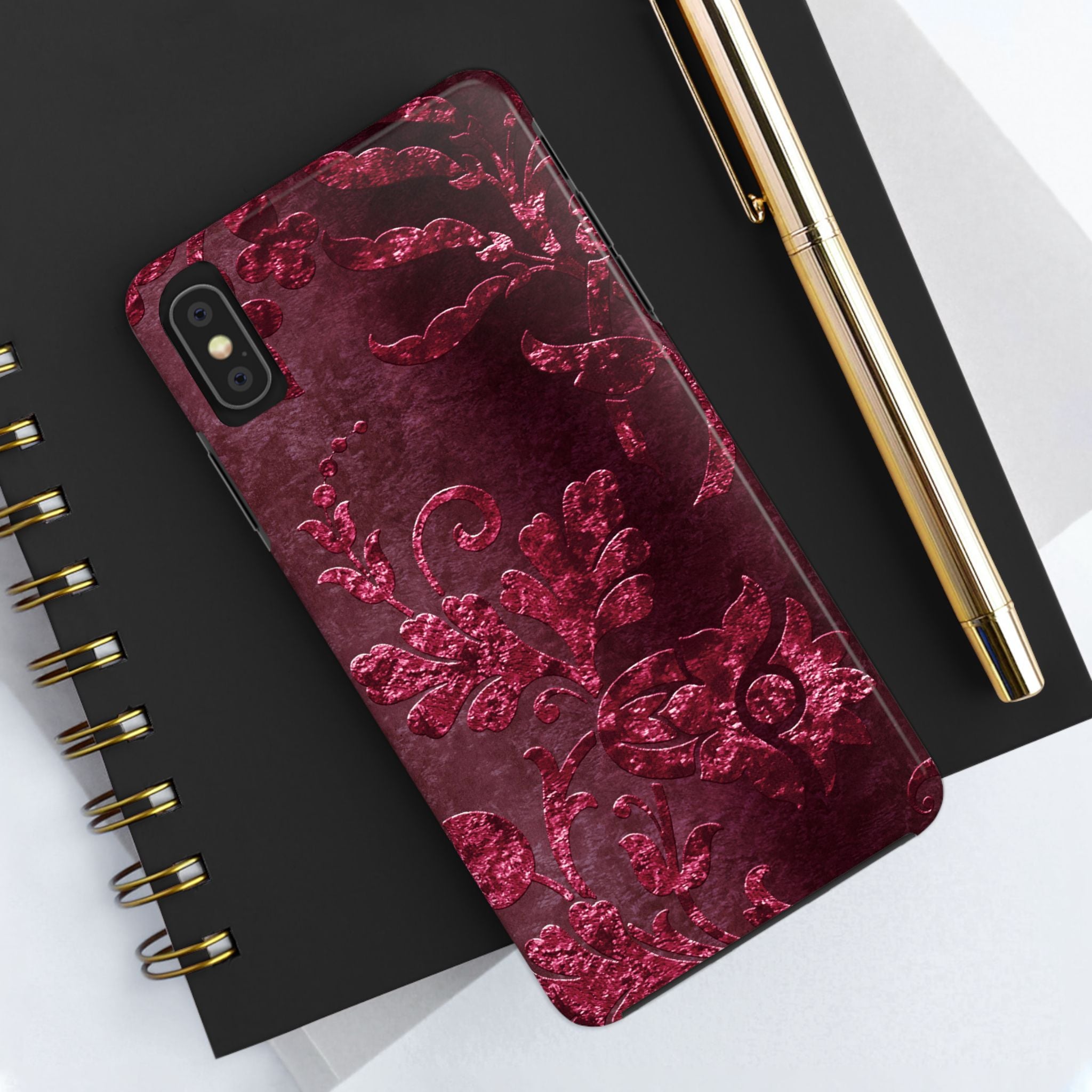 embossed-burgundy-velvet-tough-iphone-case-protective-iphone-cover-heavy-duty-iphone-case-rugged-phone-case-durable-smartphon