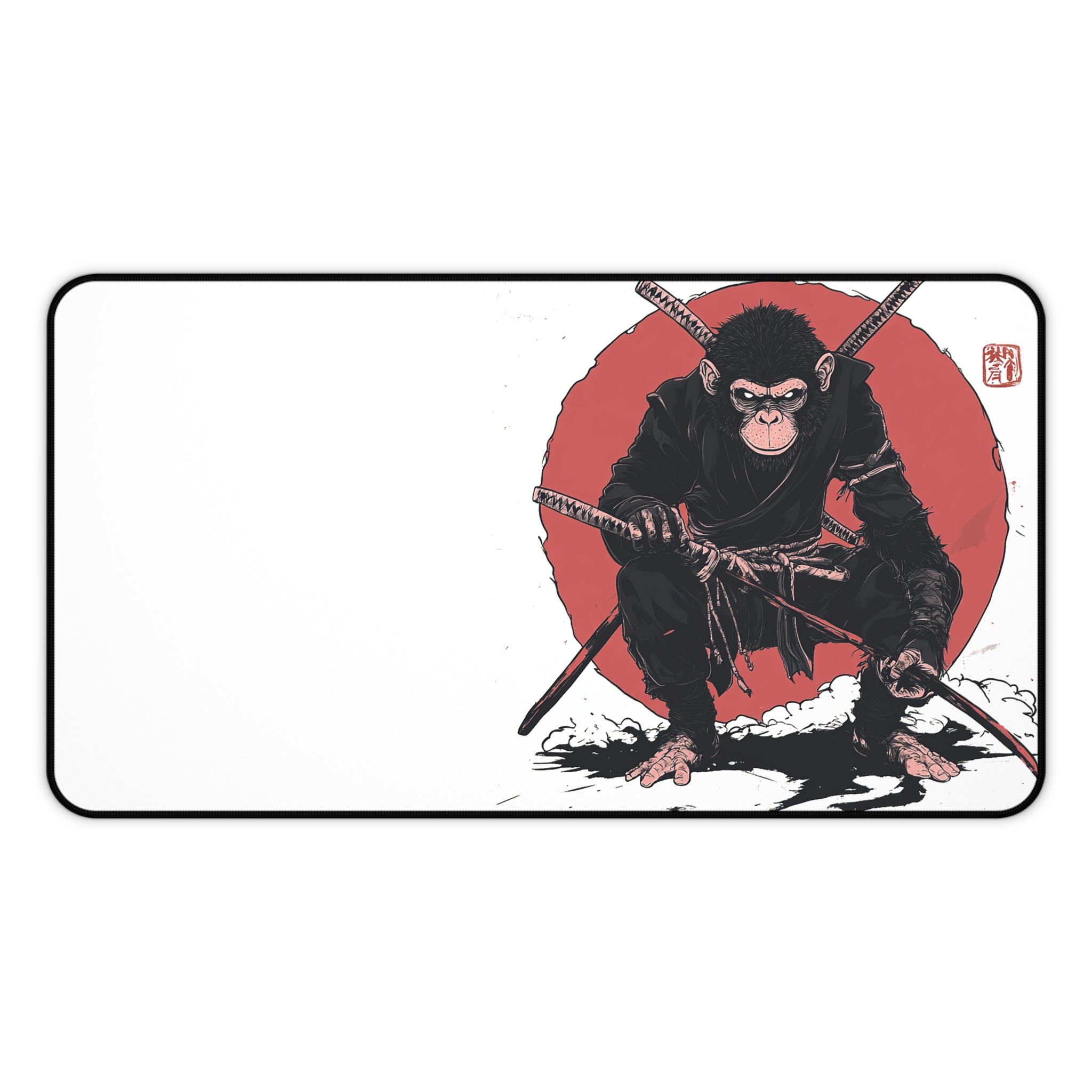 ninja-monkey-mouse-pad-desk-pad-japanese-samurai-design-ninja-warrior-desk-mat-xlarge-mouse-pad