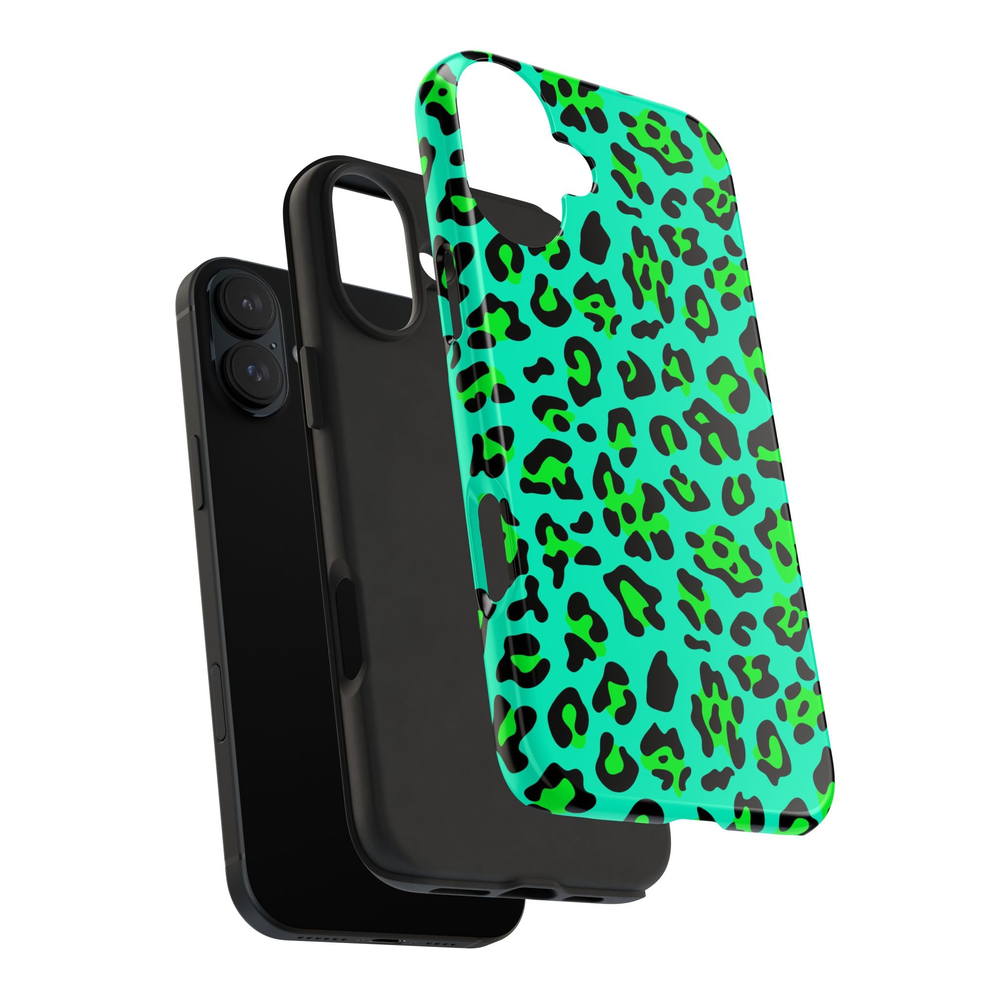 neon-green-teal-leopard-iphone-tough-case-stylish-phone-cover-protective-cellphone-case-trendy-smartphone-accessory-gift-for-