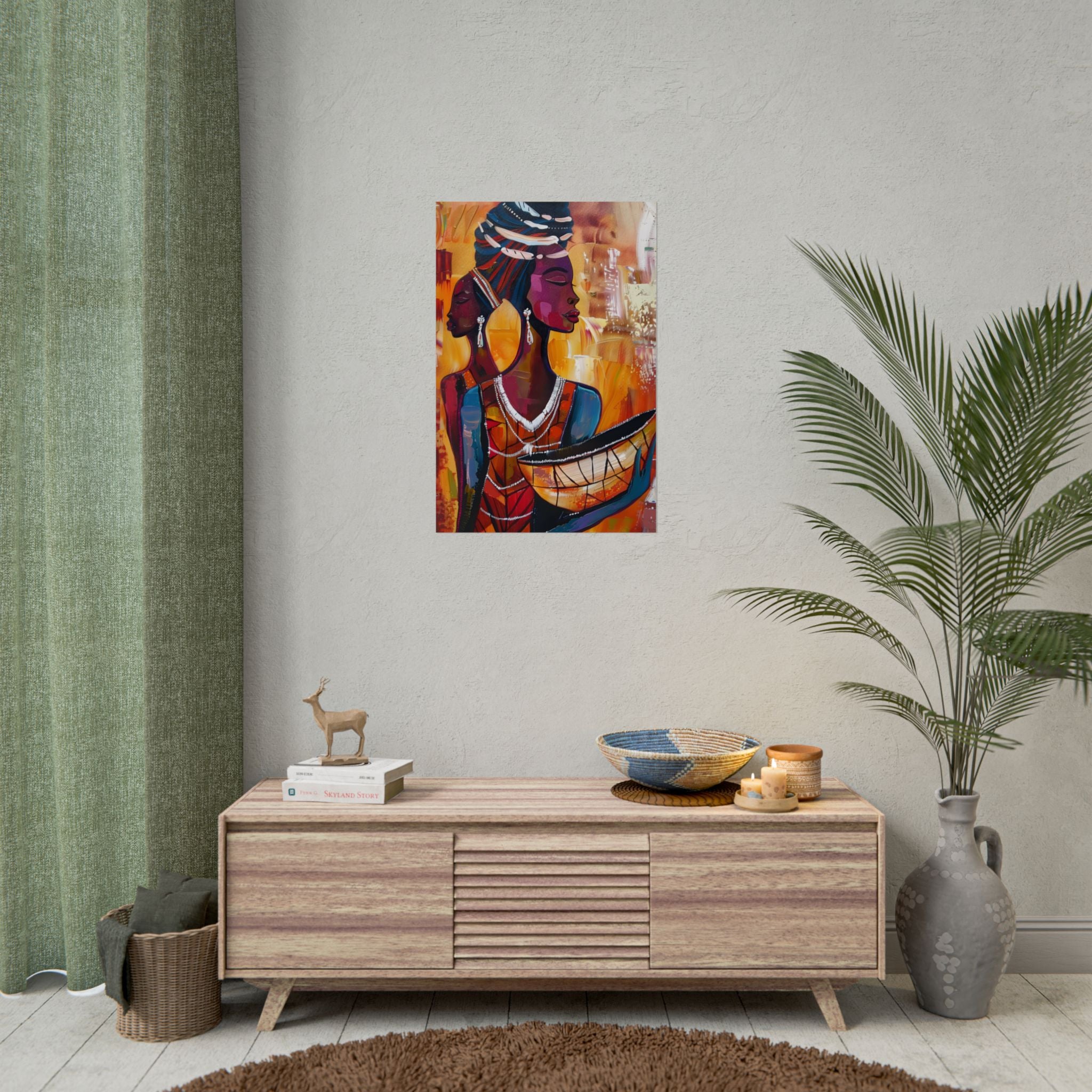 traditional-african-woman-poster-print-african-portrait-afrocentric-home-wall-decor-tribal-art-african-american-art-ethnic-wa