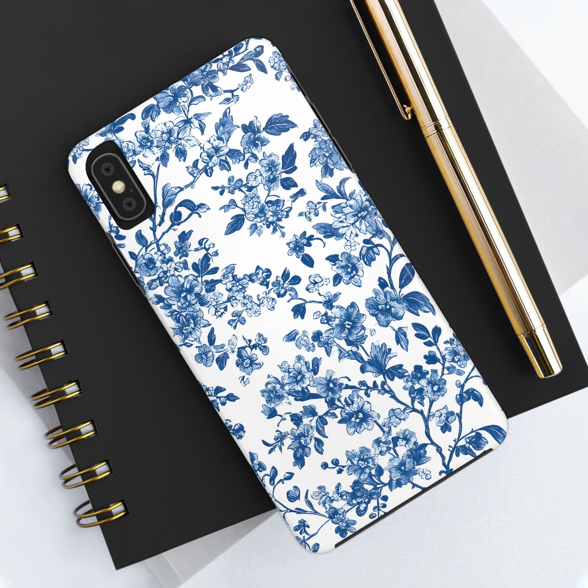 french-toile-floral-tough-iphone-case-blue-iphone-cover-protective-iphone-case-hard-shell-iphone-case-vintage-design-phone-ca