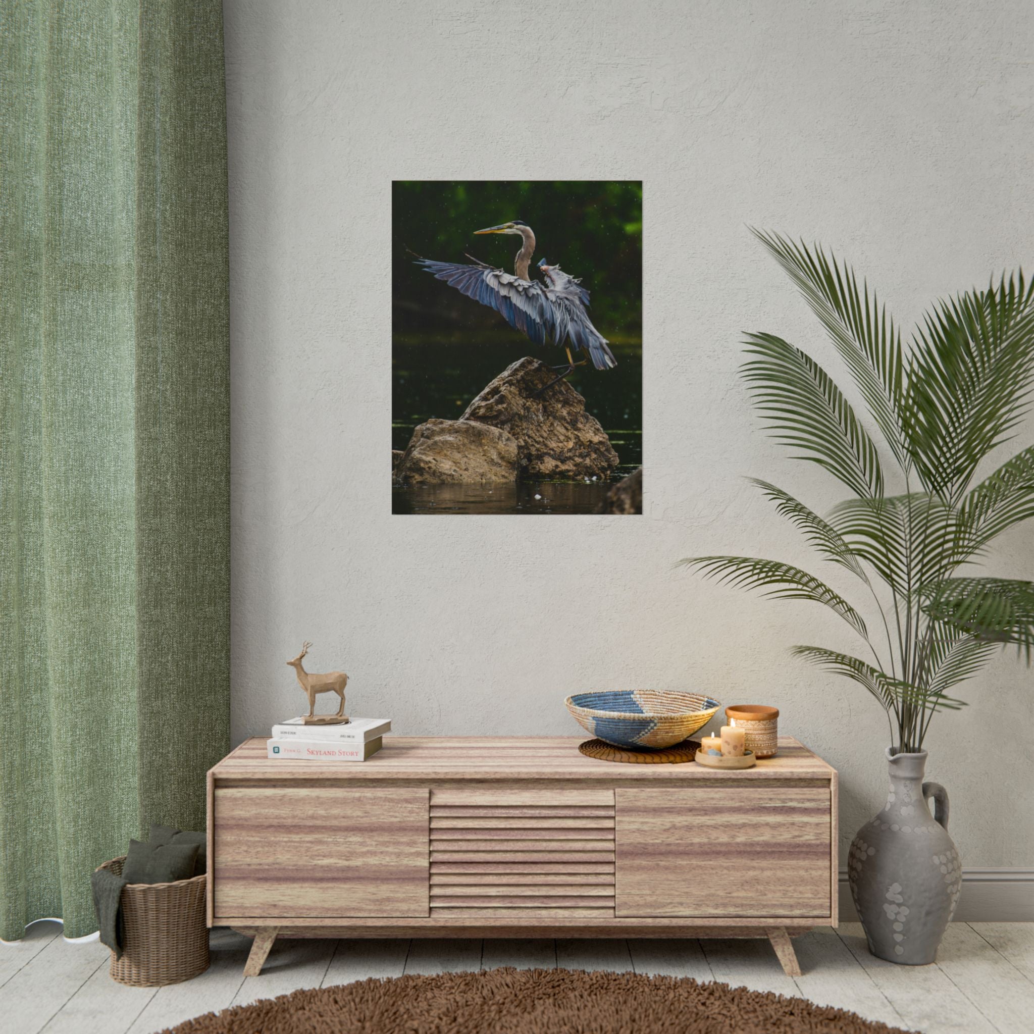 great-blue-heron-poster-wall-art-home-decor-bird-lover-gift-nature-wall-hanging-wildlife-poster