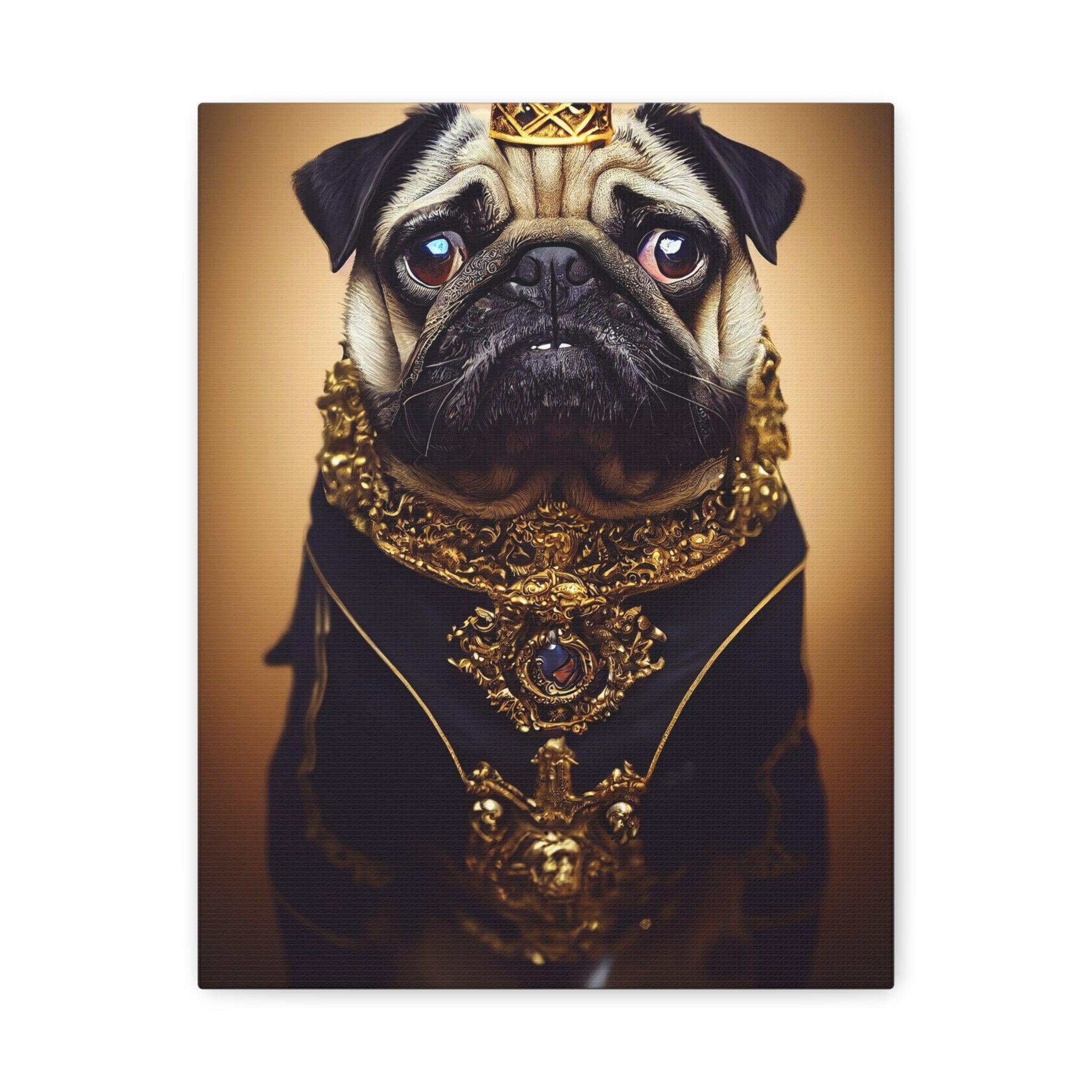 canvas-print-pug-crown-funny-jewelry-wall-art-decor-stretched-matte-canvas-home-living-room-decoration-dog-lover-gift-animal-