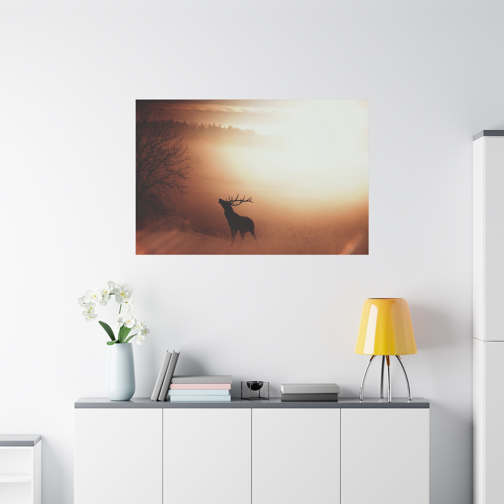 canvas-print-elk-in-forest-nature-home-decor-animal-wall-art-wildlife-decor-matte-stretched-canvas