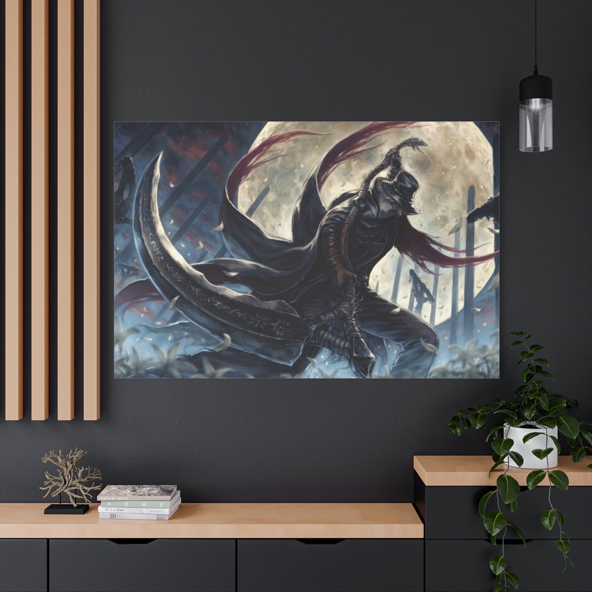 Bloodborne Gehrman The First Hunter Xlarge Canvas Wall Art — Stretched Home Decor, Game Wall Art Print