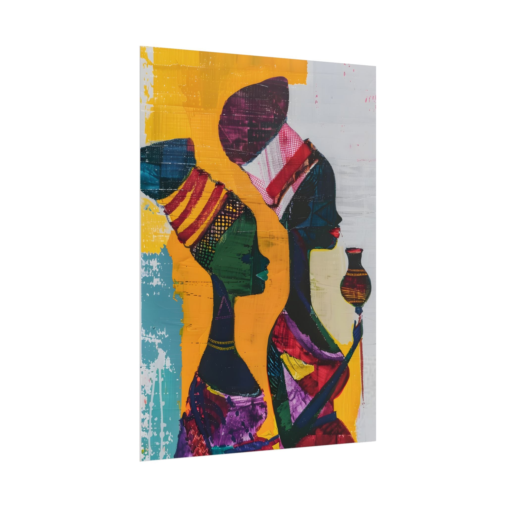 Traditional African Woman Poster Wall Art, African Portrait, Afrocentric, Tribal Home Art, Afro American Art, Ethnic Wall Decor