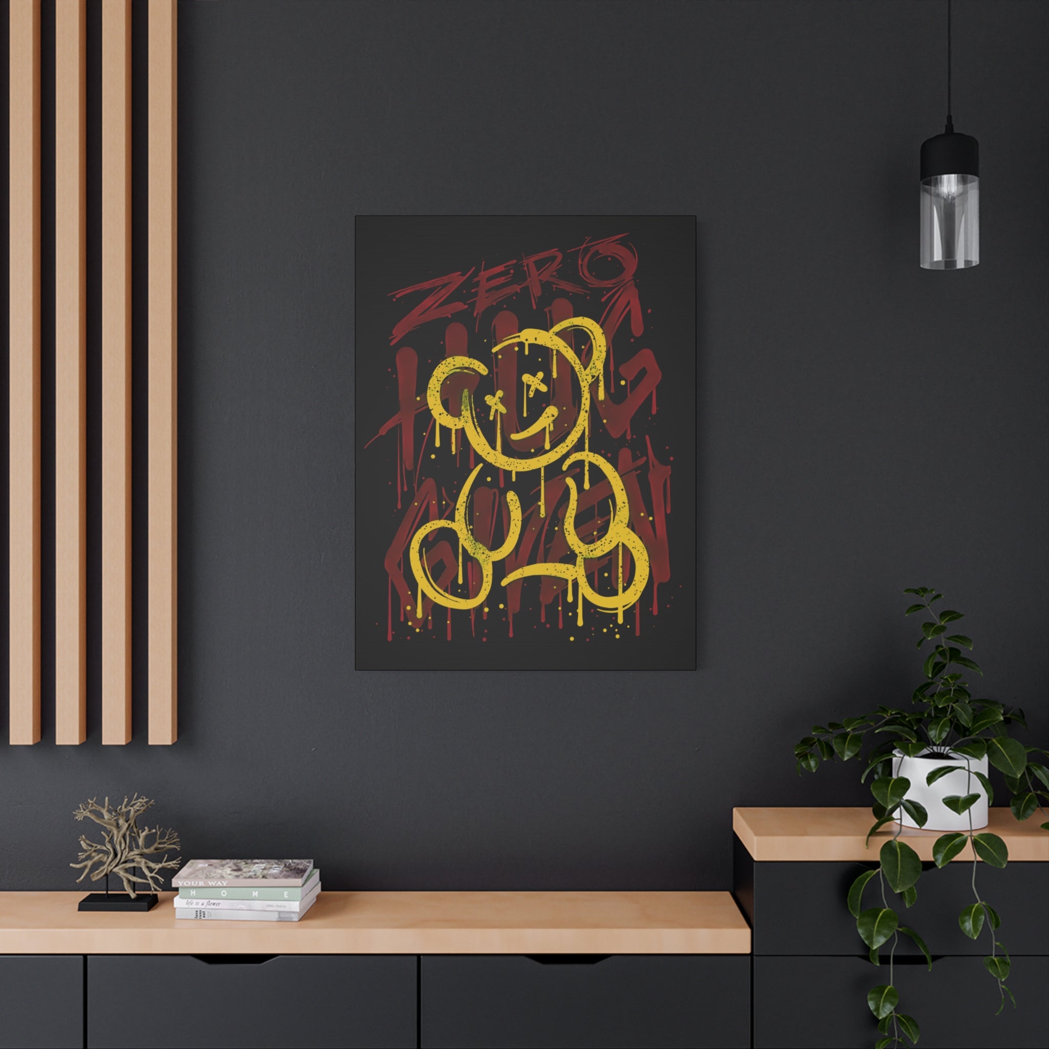 canvas-art-zero-hug-given-teddy-bear-print-graffiti-wall-art-fun-wall-art-moody-wall-art-canvas-print-canvas-wall-decor
