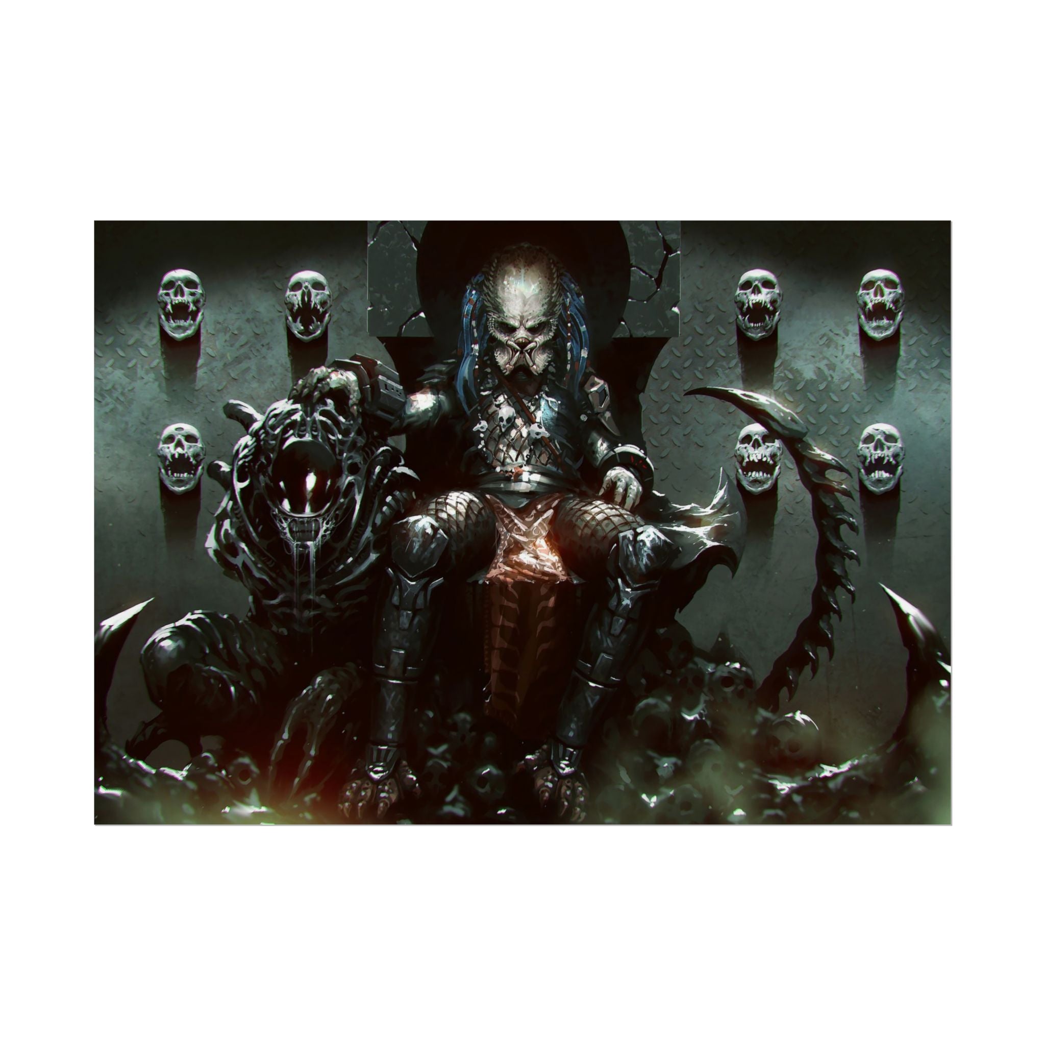 predator-alien-poster-art-xenomorph-movie-poster-print-alien-wall-art-sci-fi-home-decor-geek-wall-decor