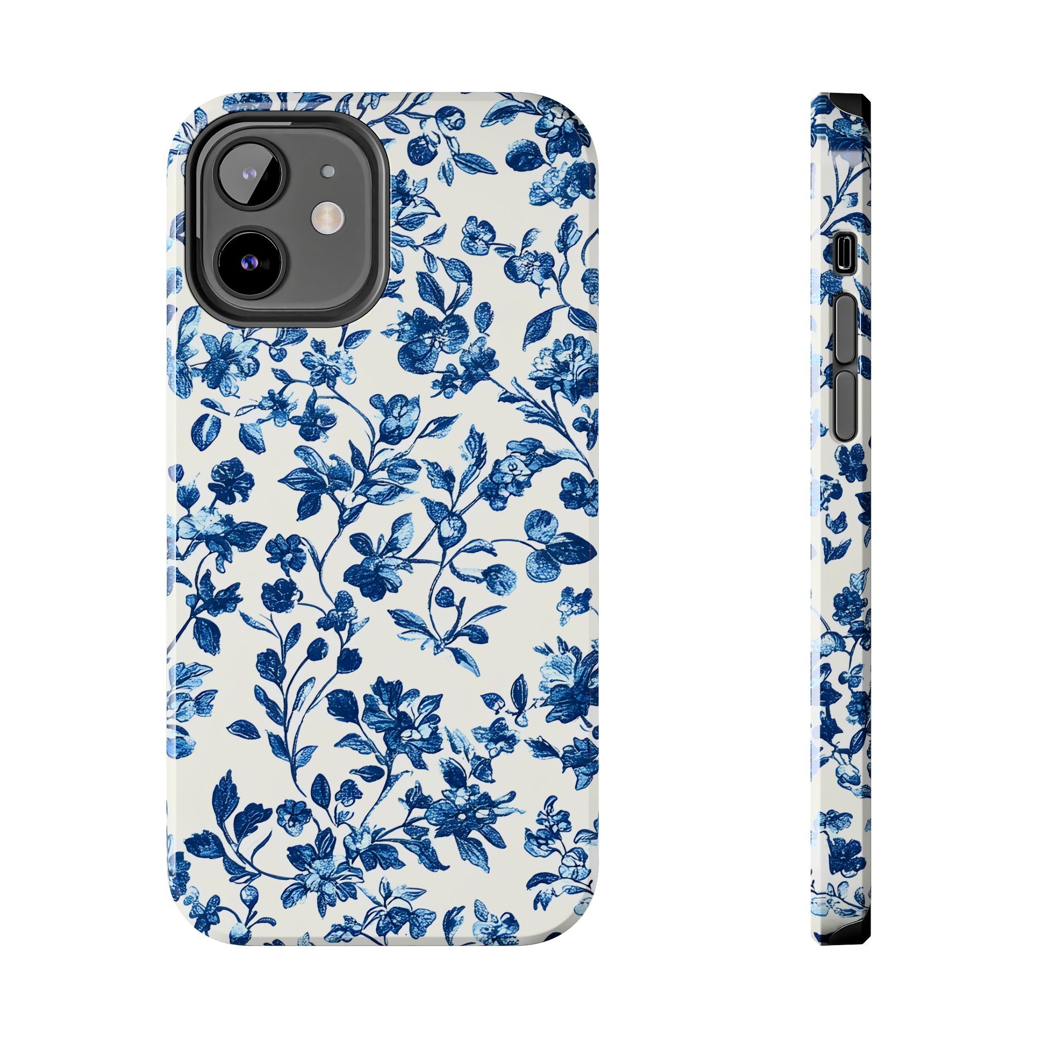 french-toile-floral-tough-phone-case-blue-phone-cover-protective-iphone-case-hard-shell-cellphone-case-vintage-design-phone-c