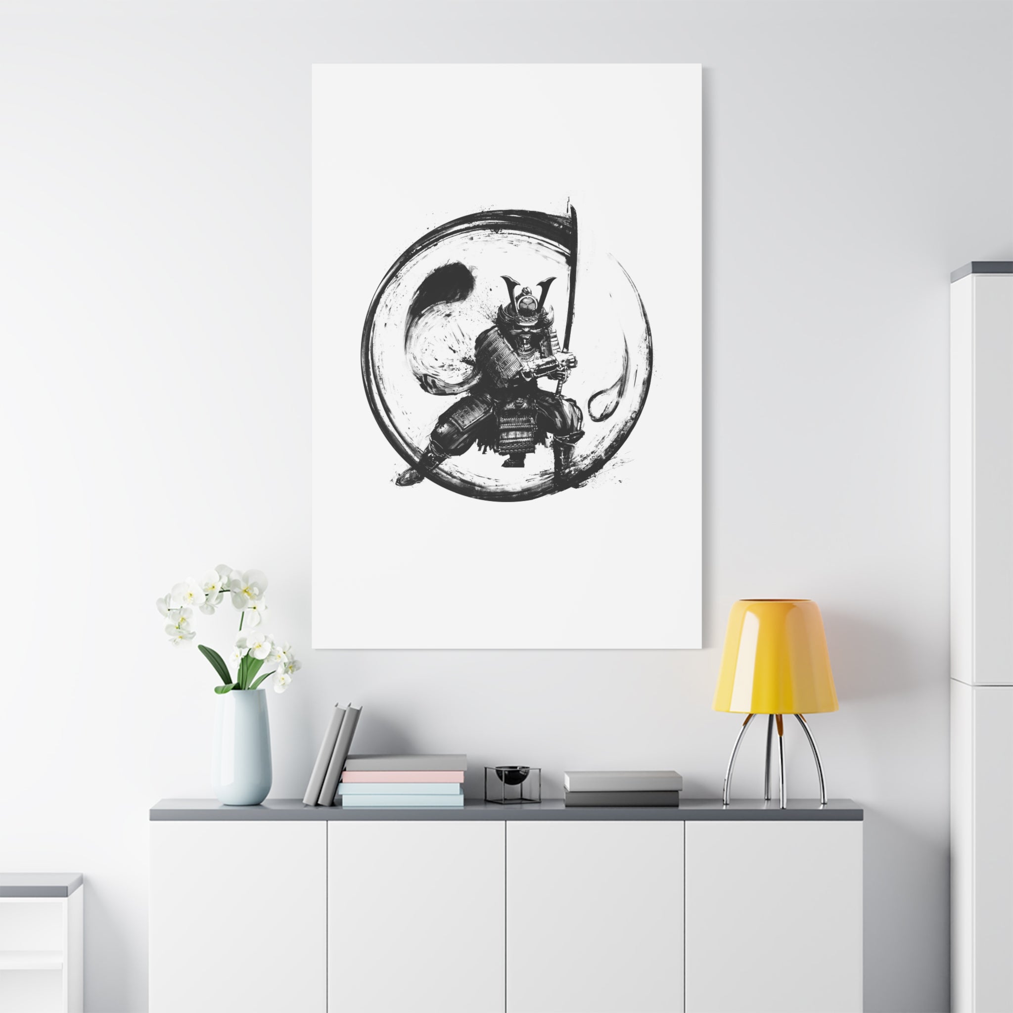 canvas-wall-art-japanese-samurai-ying-yang-katana-oni-mask-black-and-white-home-decor-zen-wall-hanging-asian-art-samurai-swor