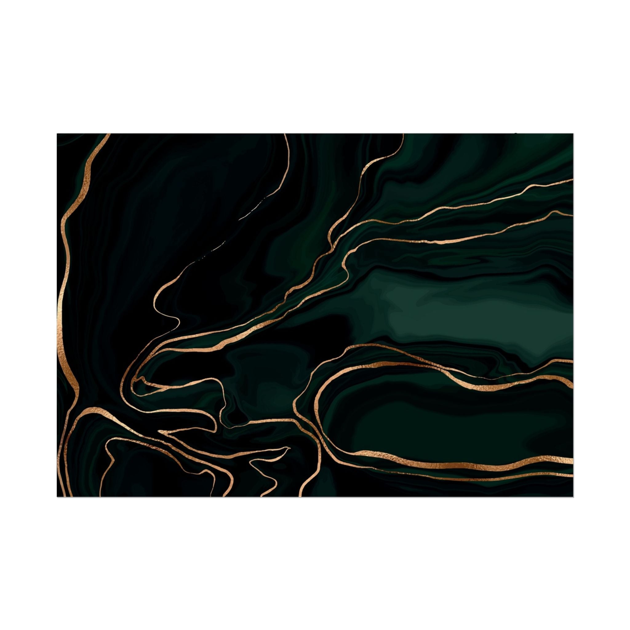 Abstract Green Gold Poster Print - Wall Art, Home Decor, Office Decor, Green Canvas Bedroom, Modern Art, Green Print