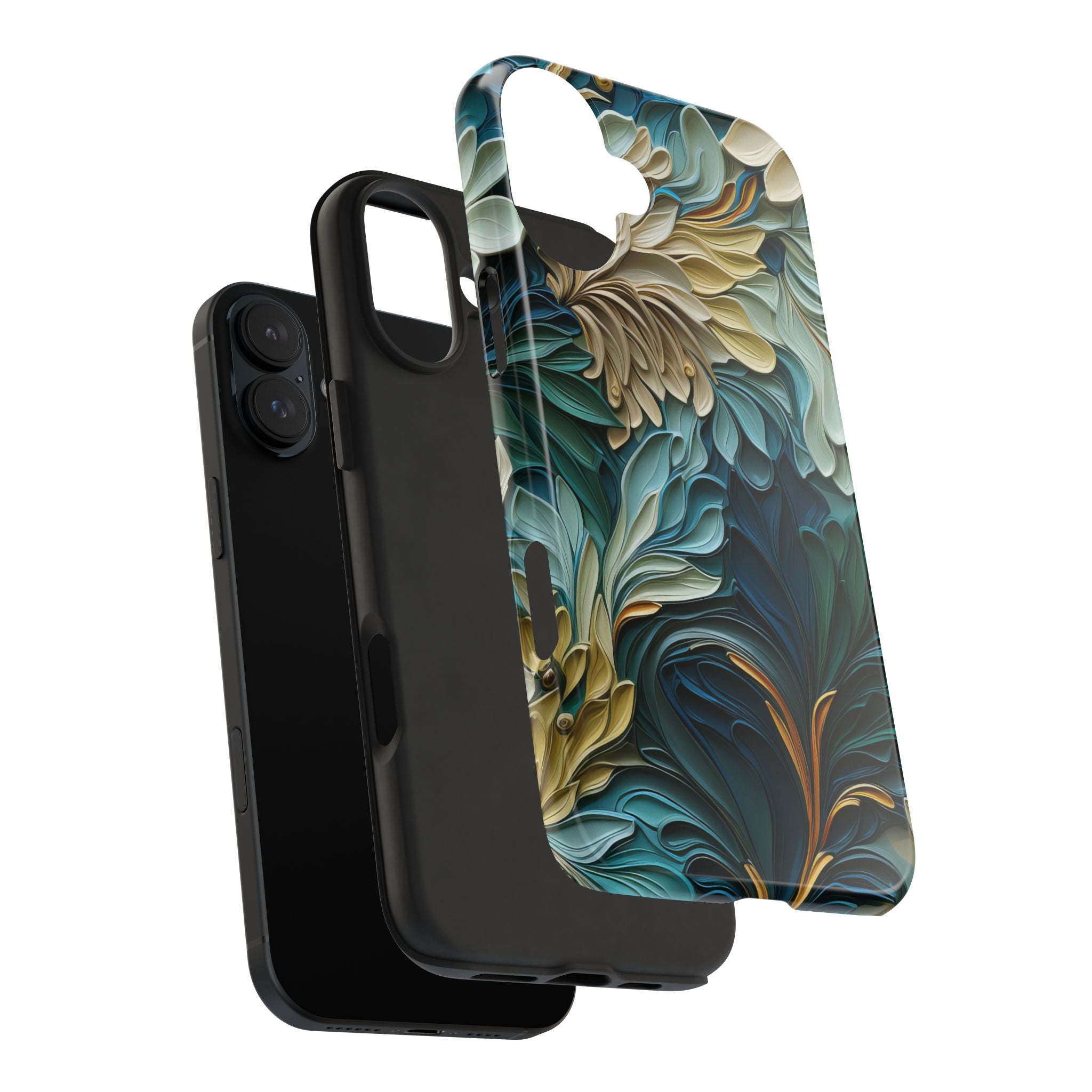textured-art-nouveau-floral-tough-phone-case-cottagecore-iphone-case-unique-floral-phone-cover-vintage-style-iphone-case-prot
