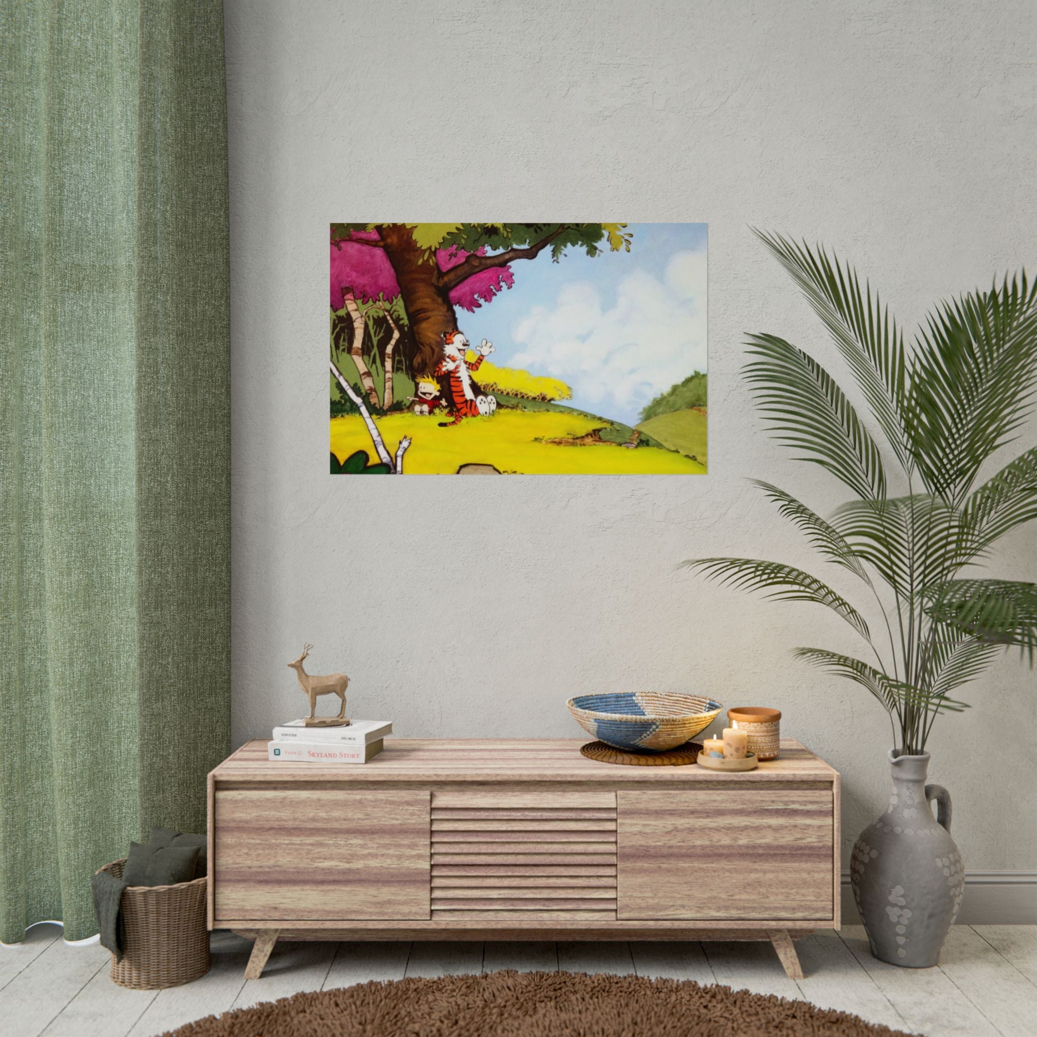 Calvin and Hobbes Poster Wall Art - Nostalgic Cartoon Wall Decor - Unique Birthday Gift for Fans - Timeless Comic Book Design