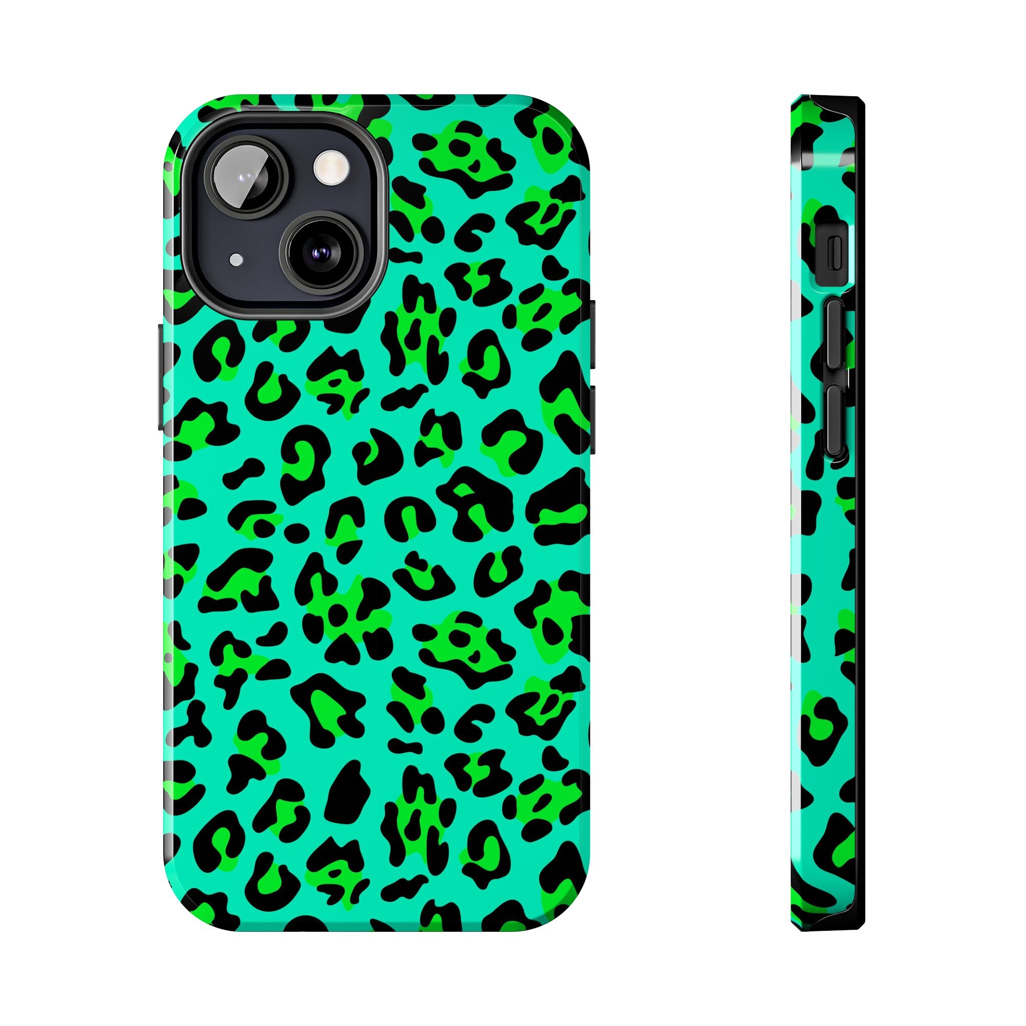 neon-green-teal-leopard-iphone-tough-case-stylish-phone-cover-protective-cellphone-case-trendy-smartphone-accessory-gift-for-