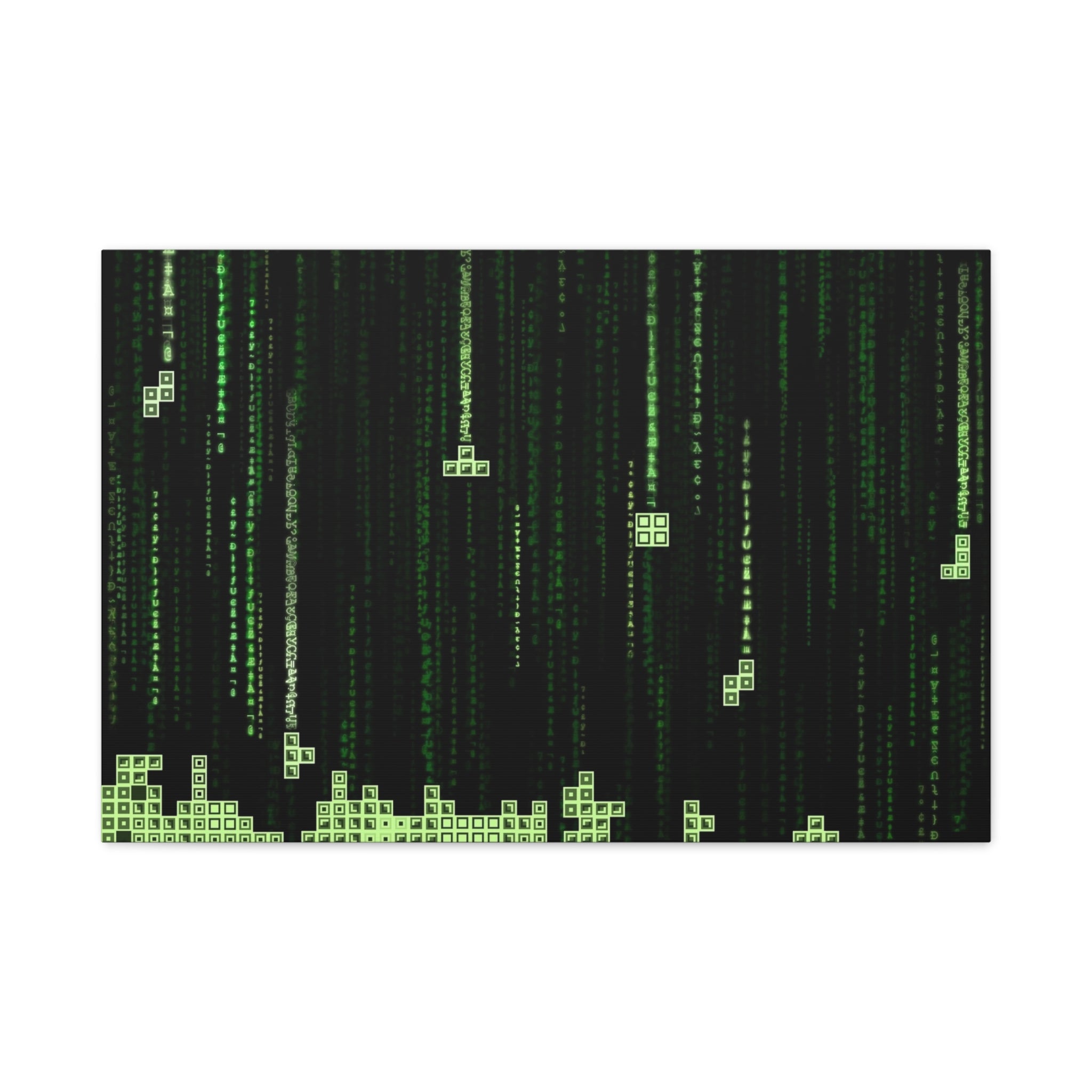 canvas-print-matrix-code-tetris-design-home-decor-wall-art-stretched-matte-canvas-unique-gift-idea-office-decoration