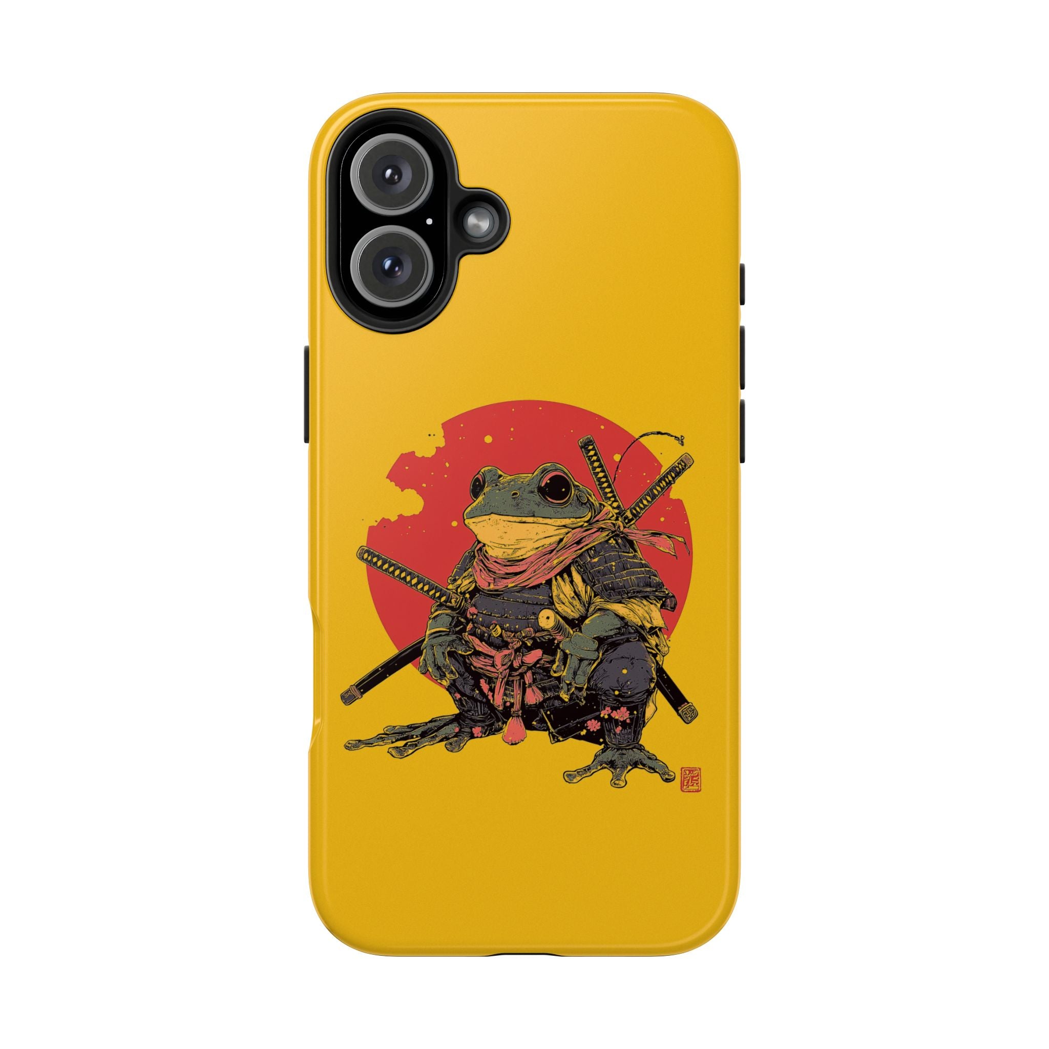 retro-vintage-ninja-frog-iphone-tough-case-red-sun-japanese-samurai-frog-design-ninja-warrior-yellow-iphone-hard-cover