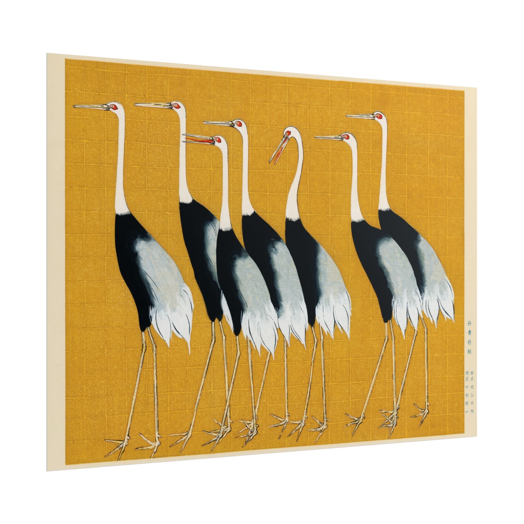 Japanese Red Crown Crane Poster Wall Art, Home Decor, Housewarming Gift, Poster Print, Japanese Poster Wall Decor