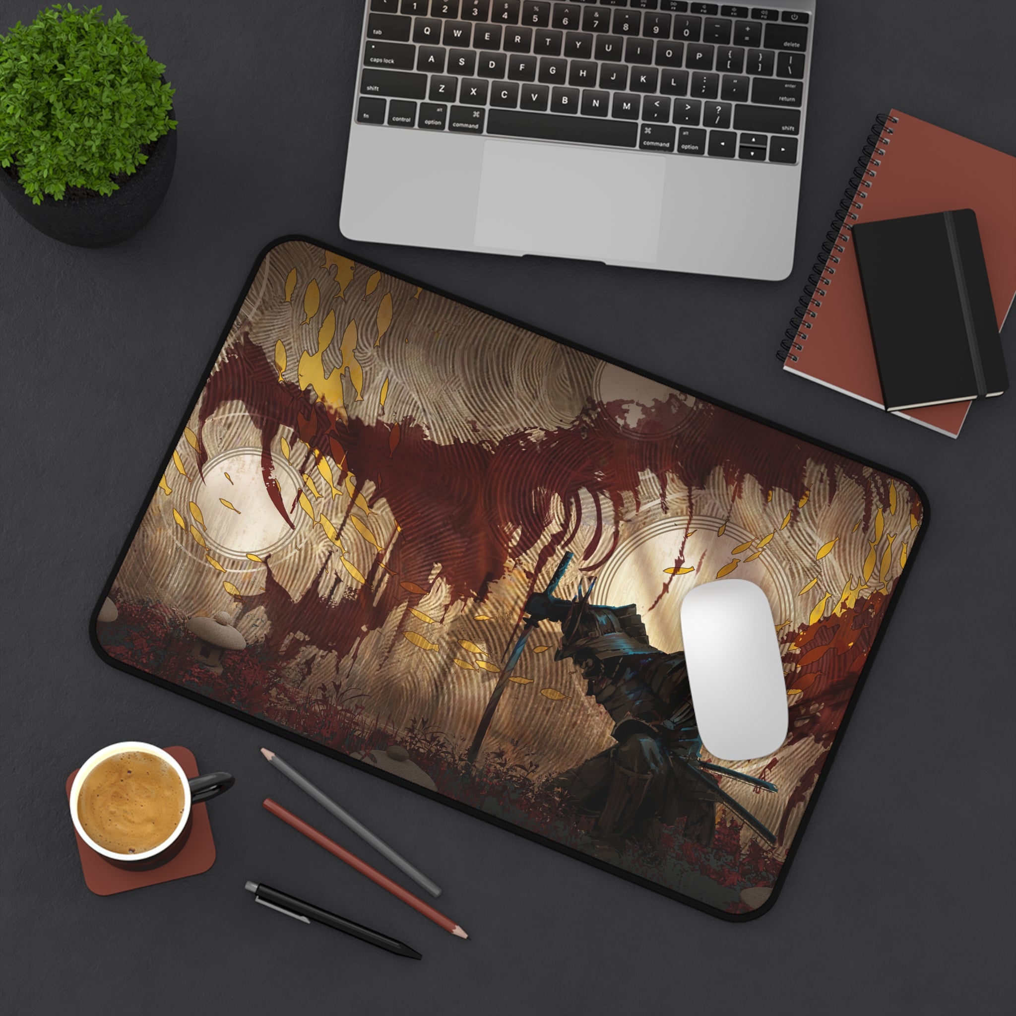 fantasy-samurai-warrior-mouse-pad-japanese-katana-samurai-warrior-desk-mat-japanese-anime-samurai-desk-pad-viper-art