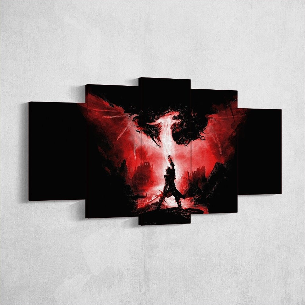 dragon-age-inquisitions-5-piece-canvas-wall-art-dragon-age-origins-dragon-age-wall-art-dragon-age-poster-dragon-age-2-5-panel