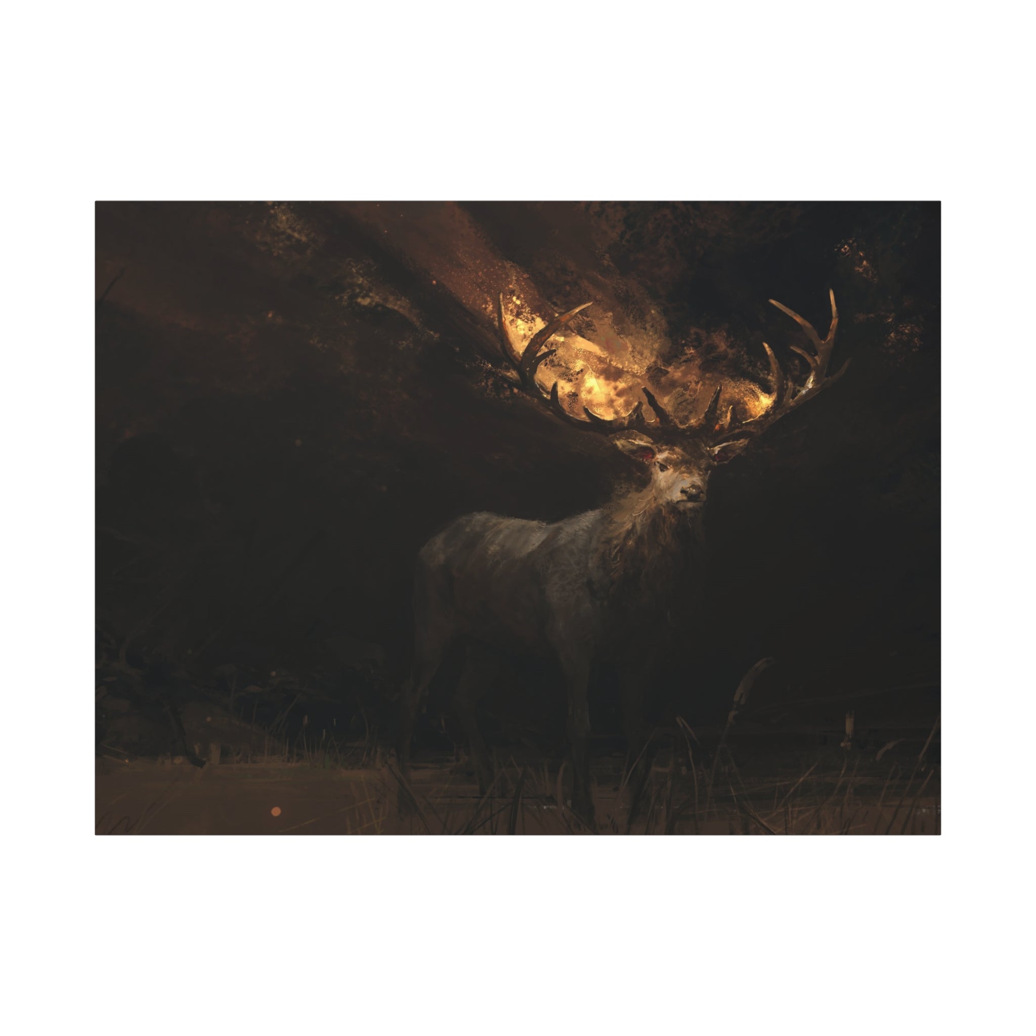 canvas-wall-art-decor-deer-fantasy-art-fire-stretched-canvas-unique-animal-print-matte-finish-home-wall-hanging-gift-for-natu