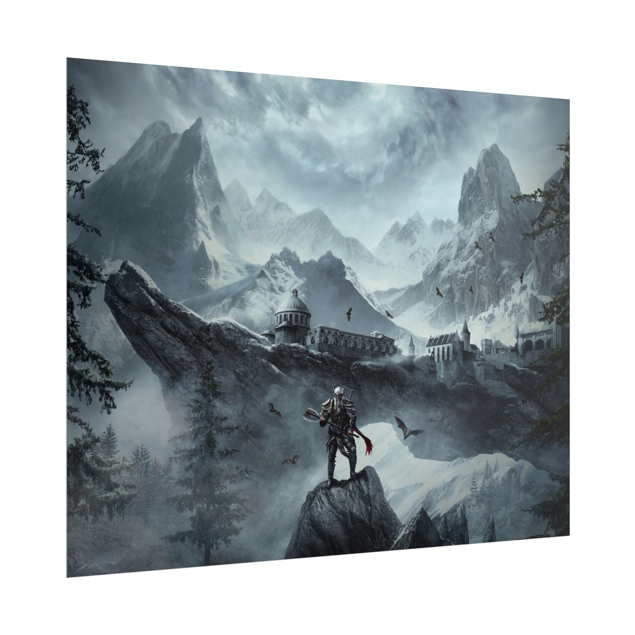 the-elder-scrolls-skyrim-poster-wall-art-dragon-game-poster-print-room-decor-viking-warrior-gaming-wall-art-sk