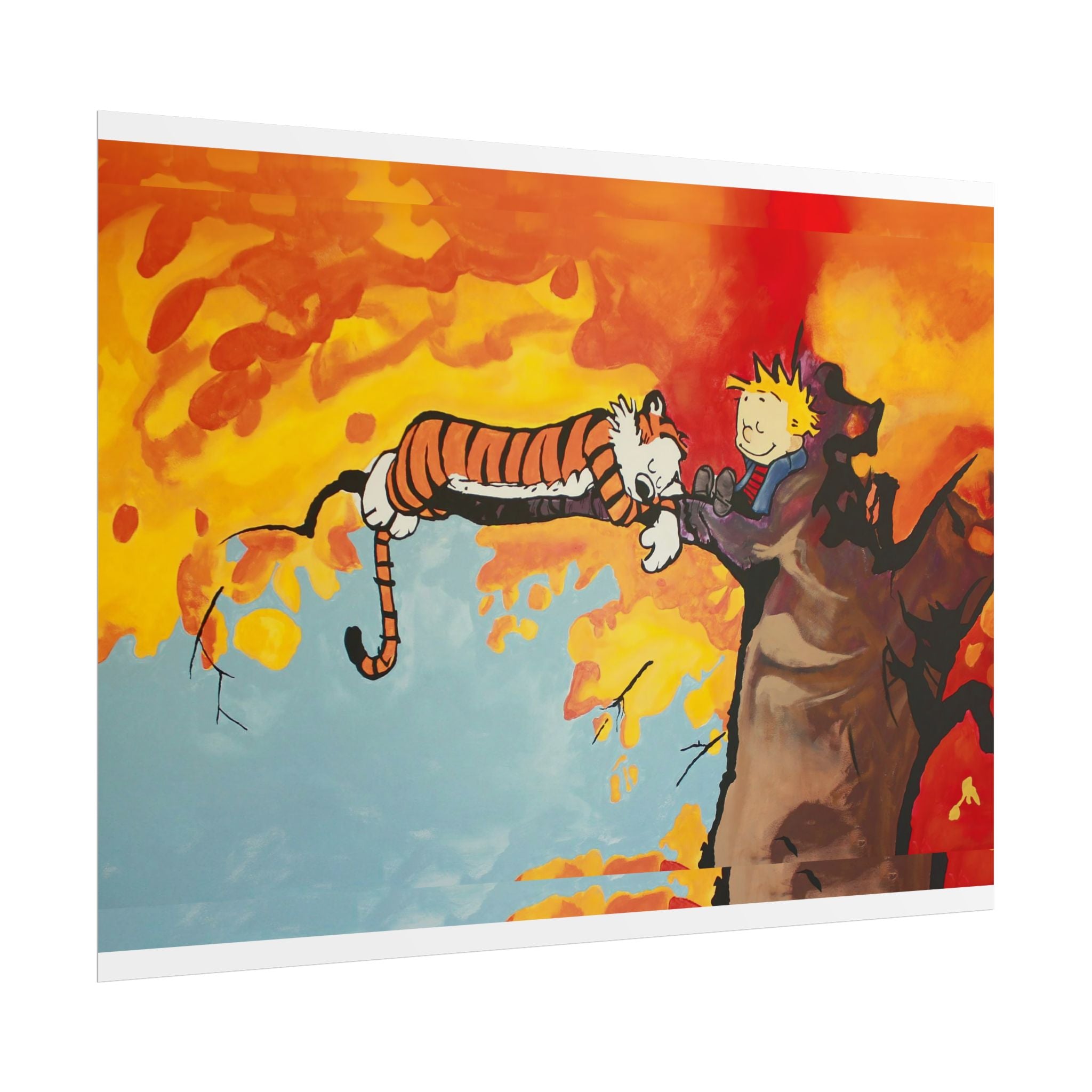 Calvin and Hobbes Art Poster - Nostalgic Cartoon Wall Decor - Unique Birthday Gift for Fans - Timeless Comic Book Design