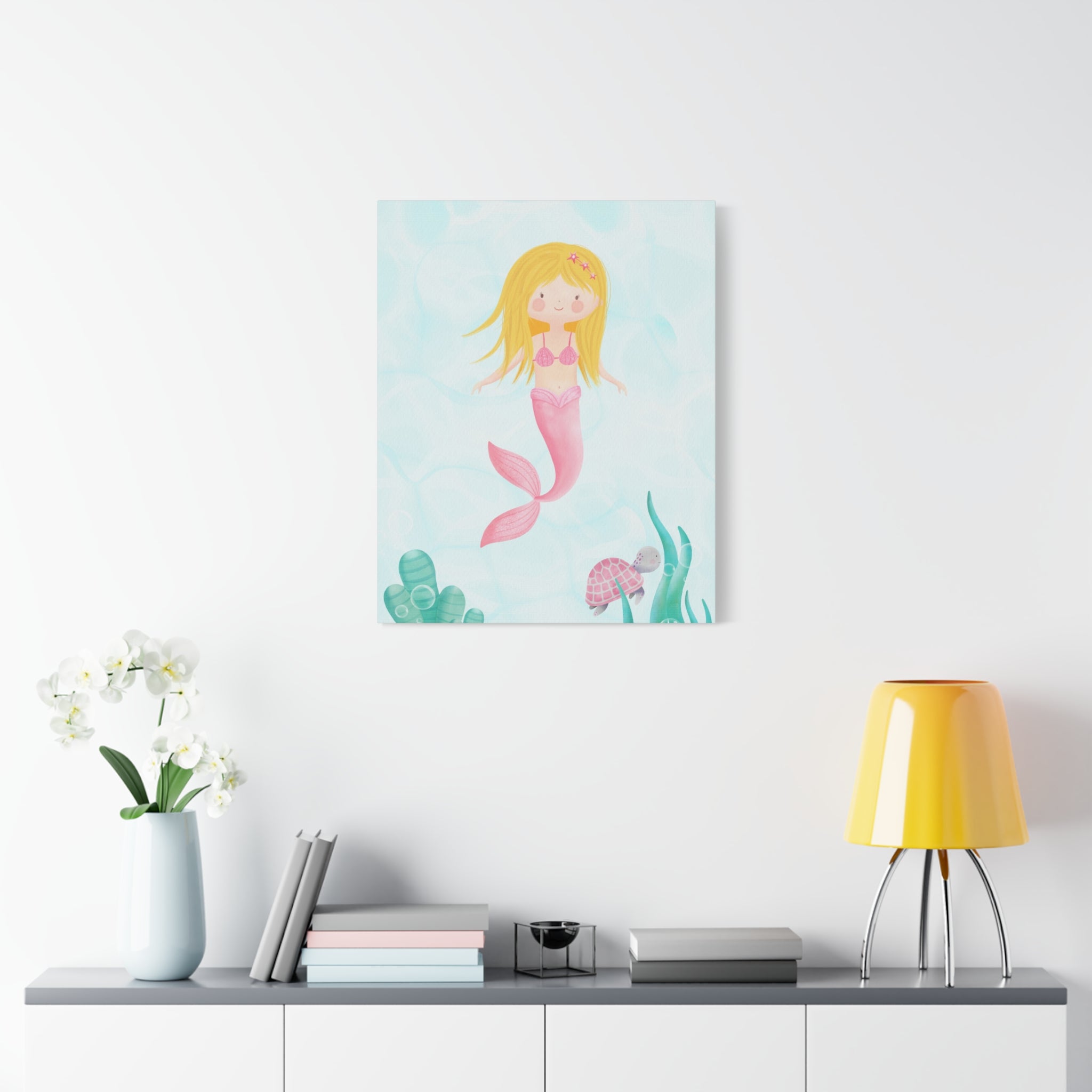 canvas-wall-art-cute-pink-mermaid-nursery-decor-pink-mermaid-print-nursery-art-cute-pink-mermaid-decoration-baby-nursery-merm