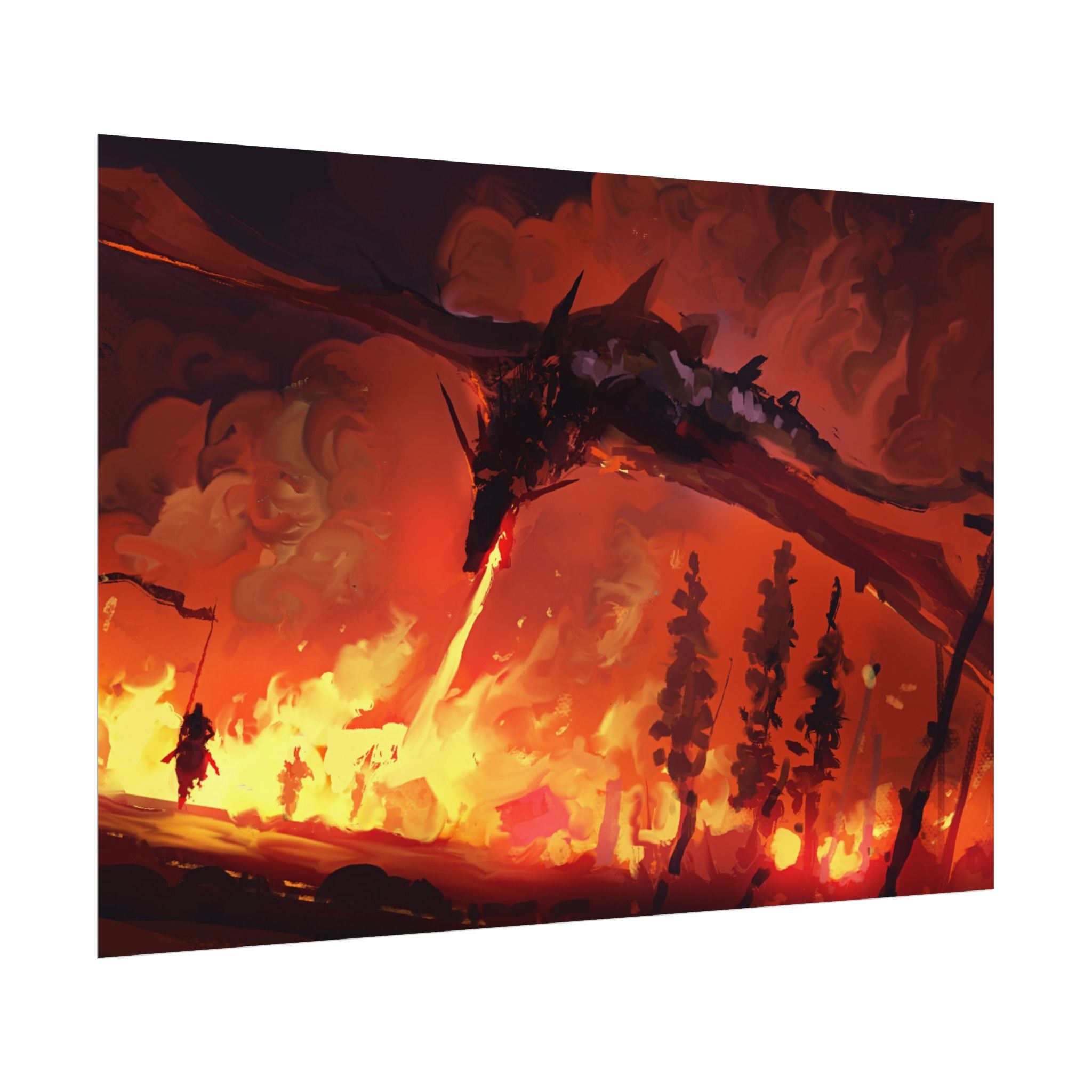 dragon-fire-rolled-poster-fantasy-art-print-mythical-creature-room-decor-dungeons-and-dragons-wall-art-magical-poster-print-m