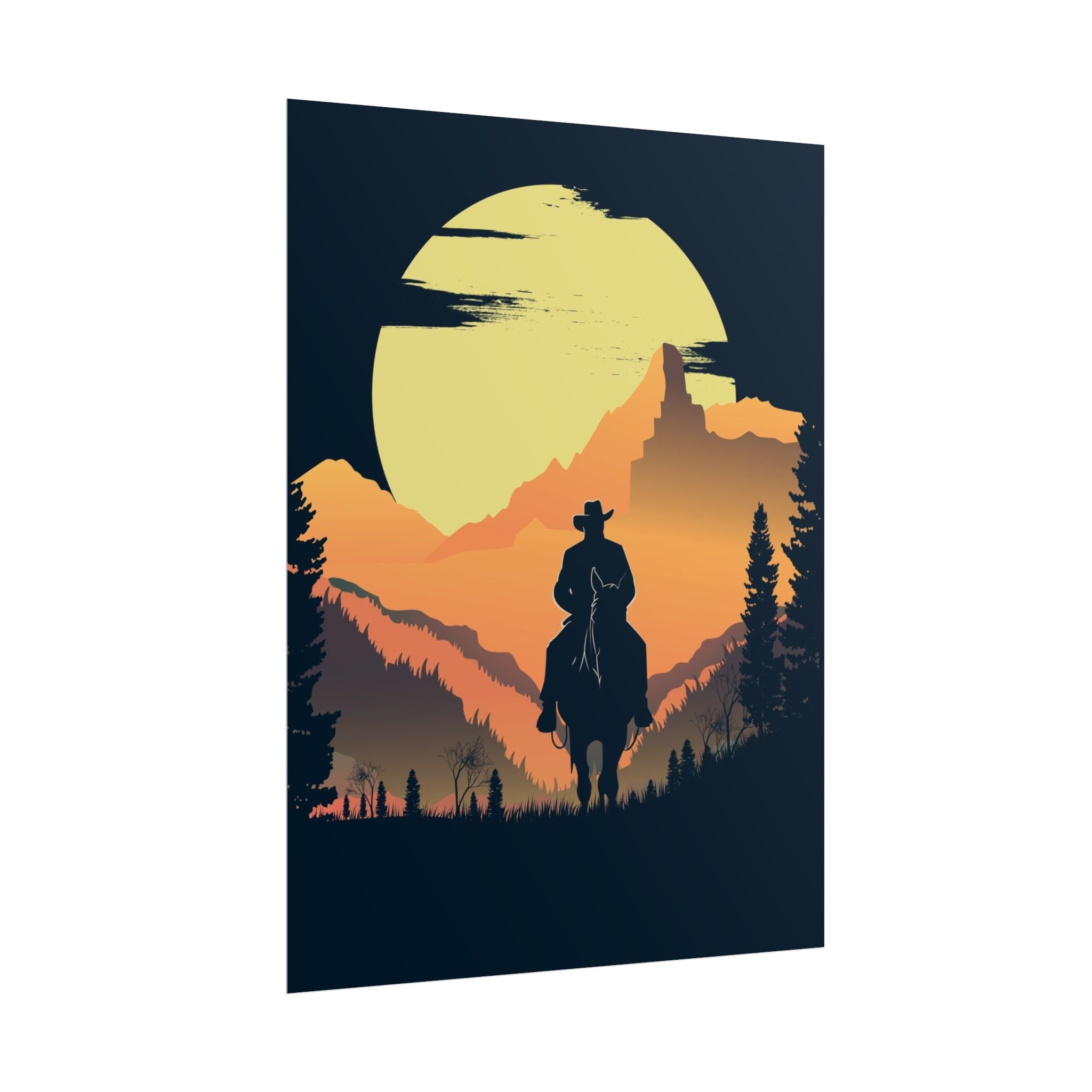 cowboy-western-poster-wall-decor-poster-print-rustic-southwestern-home-decoration-texas-desert-landscape-farmhouse-decor