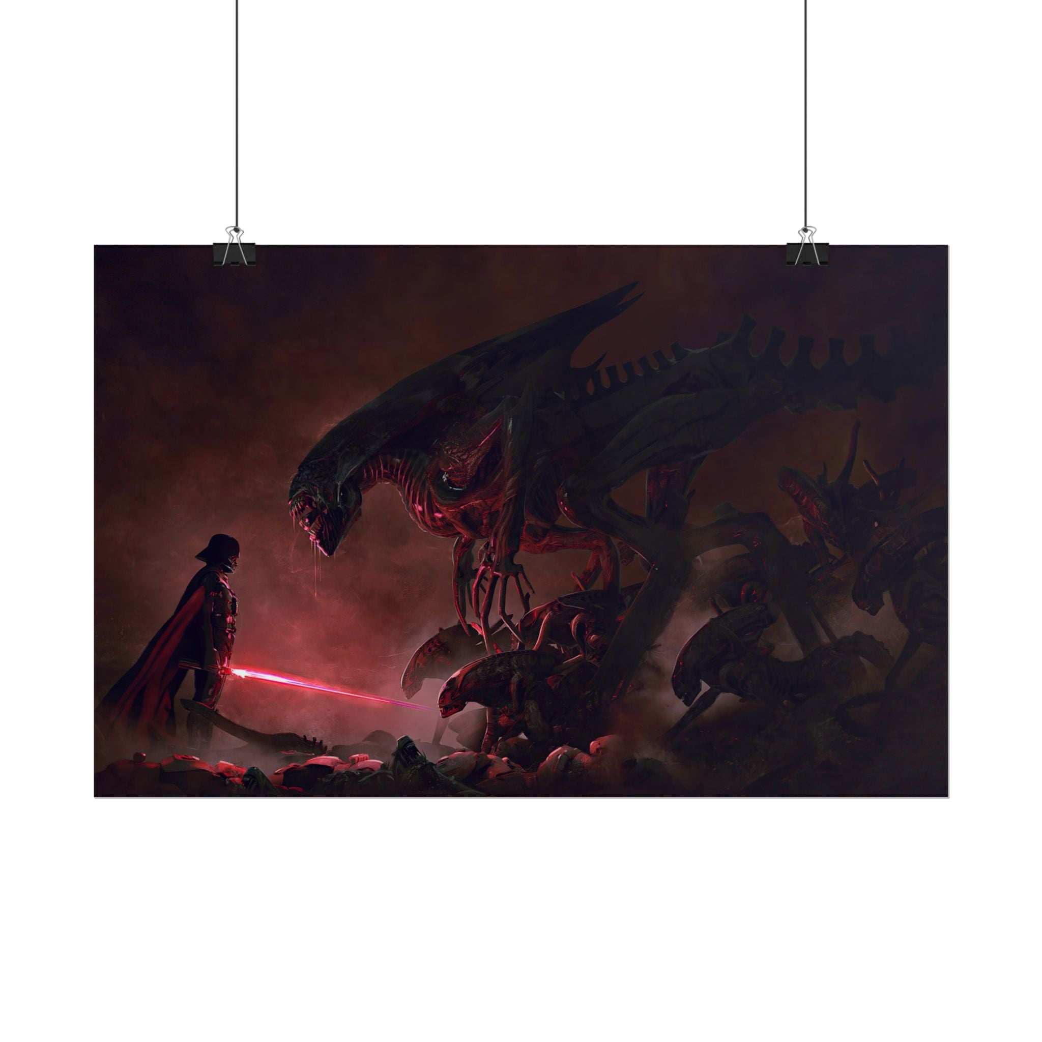 darth-vader-vs-aliens-xenomorph-poster-print-star-wars-fine-art-poster-wall-art-decor-home-office-decoration-sci-fi-fan
