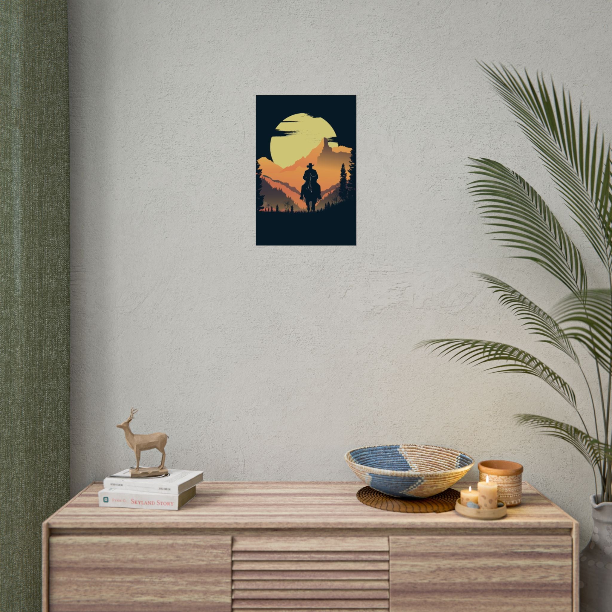 cowboy-western-poster-wall-decor-poster-print-rustic-southwestern-home-decoration-texas-desert-landscape-farmhouse-decor