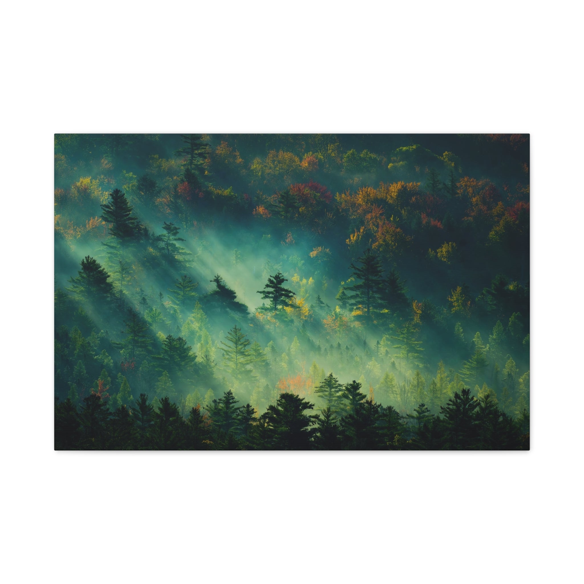 canvas-print-foggy-forest-nature-mist-wall-art-matte-stretched-canvas-landscape-scenery-woods-decor-nature-lover-gift-rustic-