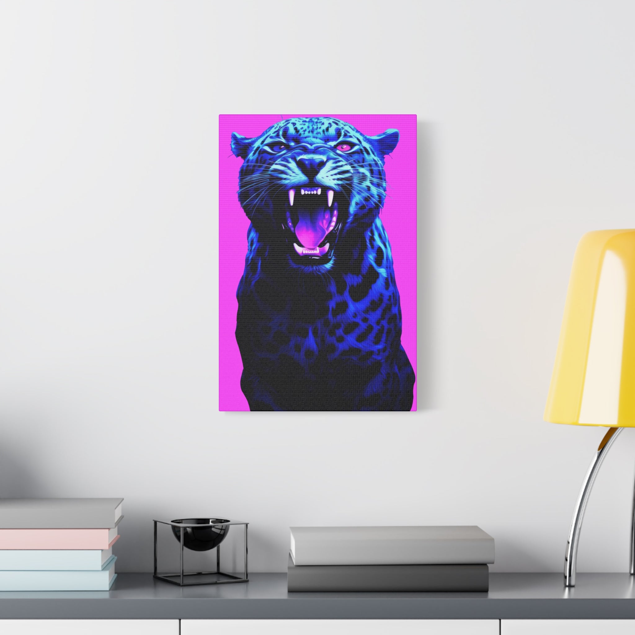 canvas-print-neon-leopard-wall-art-vaporwave-home-decor-stretched-matte-canvas-living-room-decor