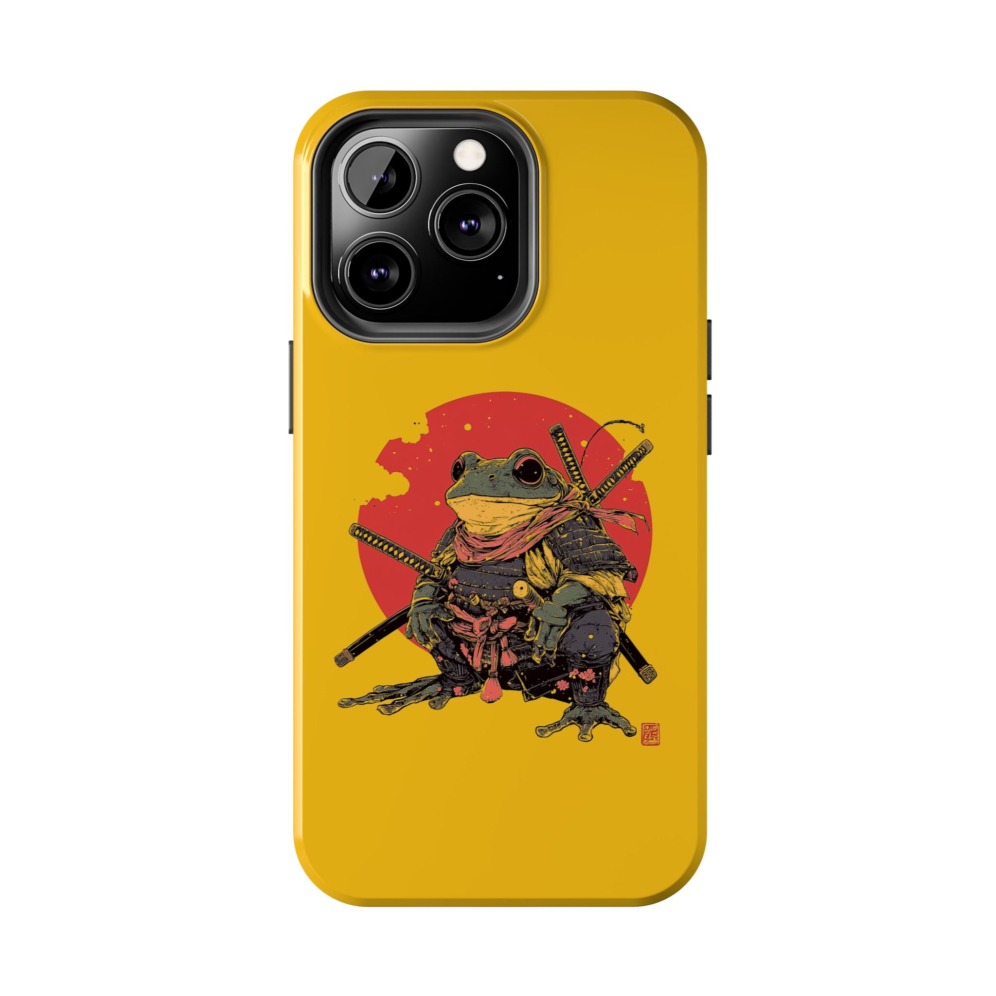 retro-vintage-ninja-frog-iphone-tough-case-red-sun-japanese-samurai-frog-design-ninja-warrior-yellow-iphone-hard-cover
