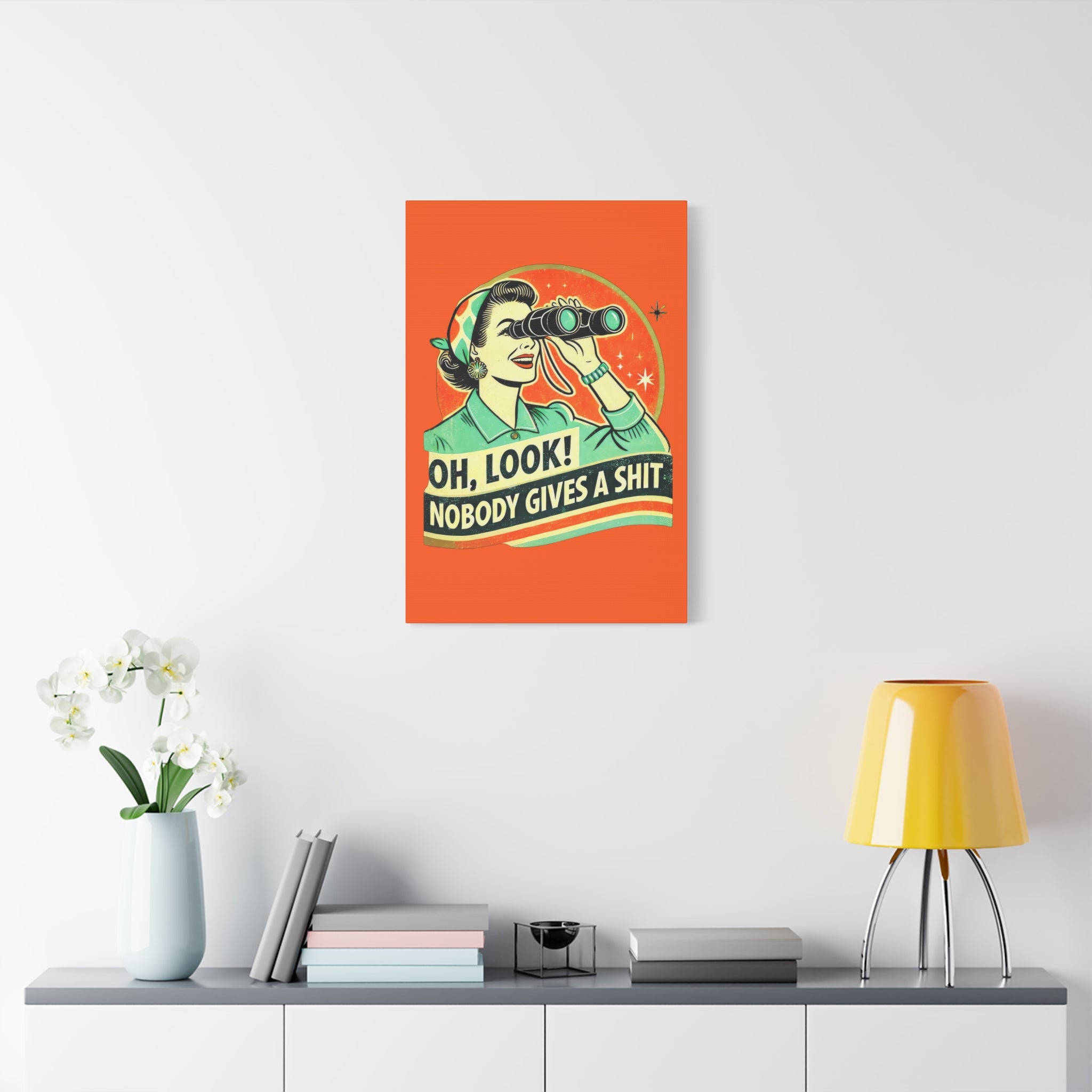 canvas-wall-art-funny-retro-woman-humorous-home-decor-matte-stretched-print-gift-for-her-vintage-style-poster-unique-wall